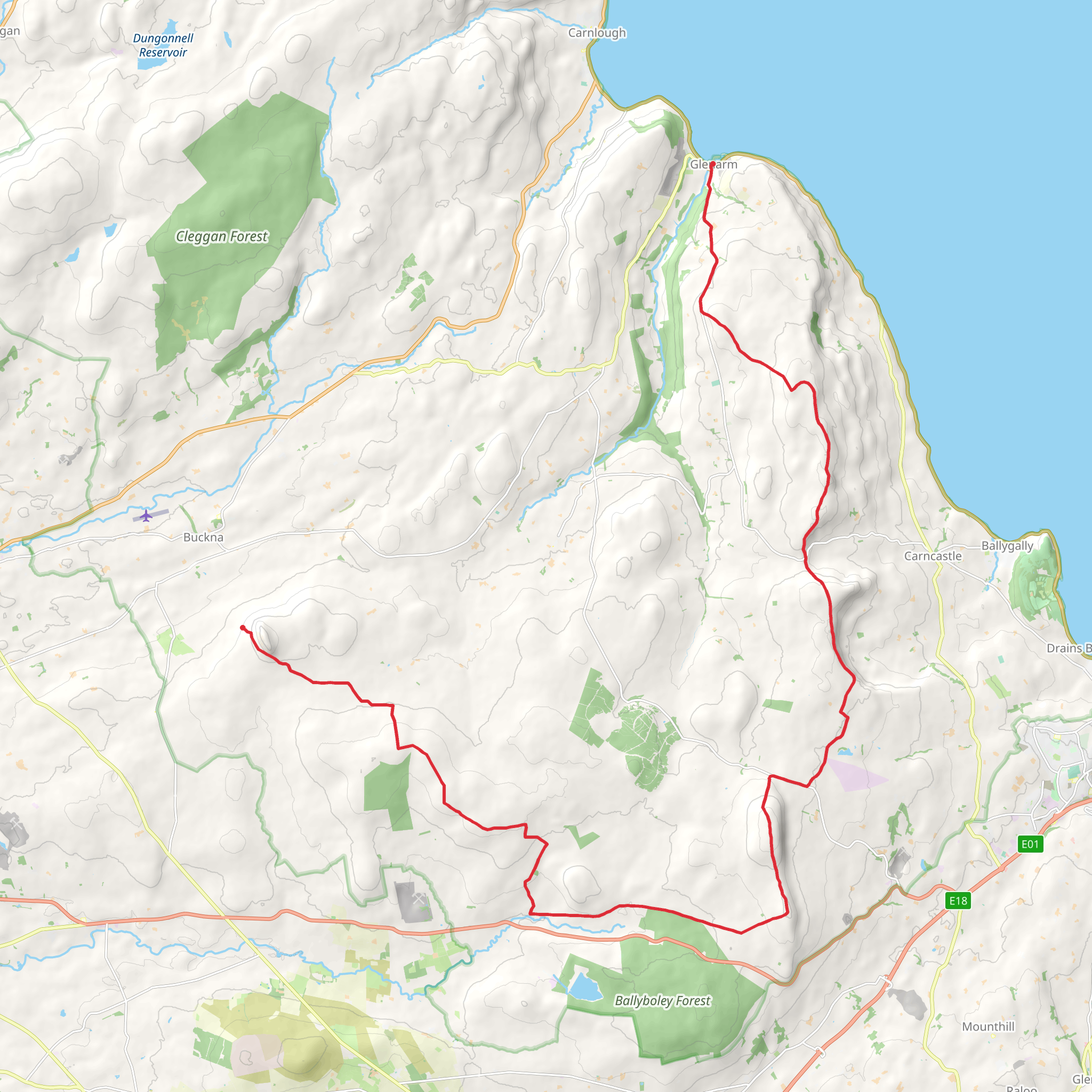 Antrim Hills Way mobile static map