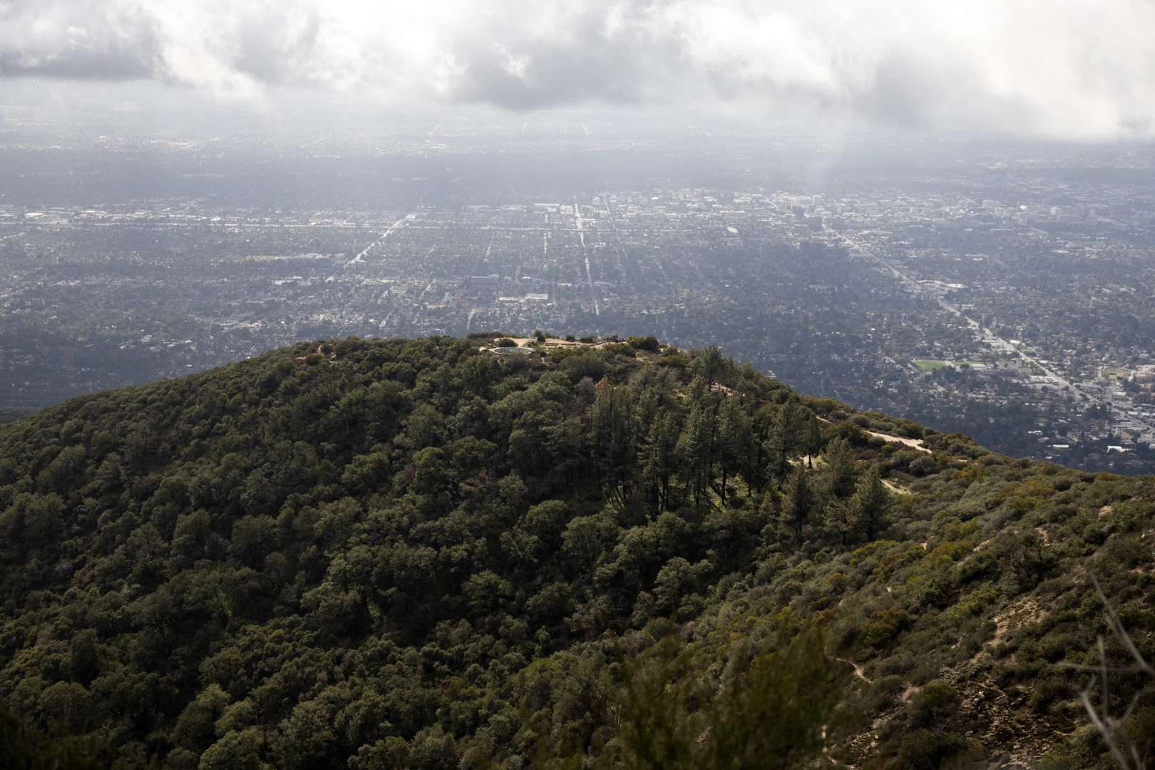 An image depicting the trail Mount Wilson Toll Road, Idlehour and Middle Sam Merrill Loop Trail and its surrounding area.