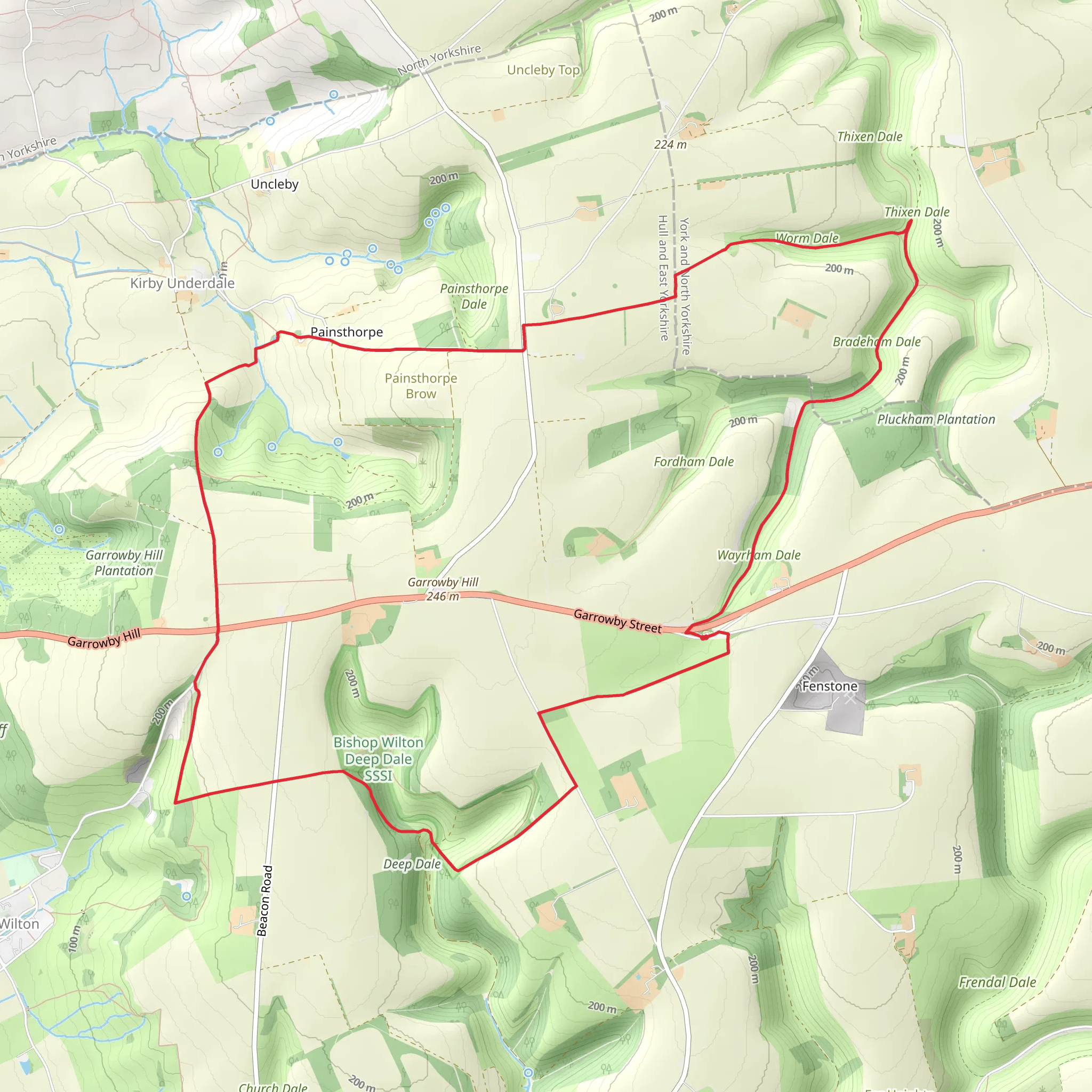 Circular from Wayrham Through Painsthorpe mobile static map