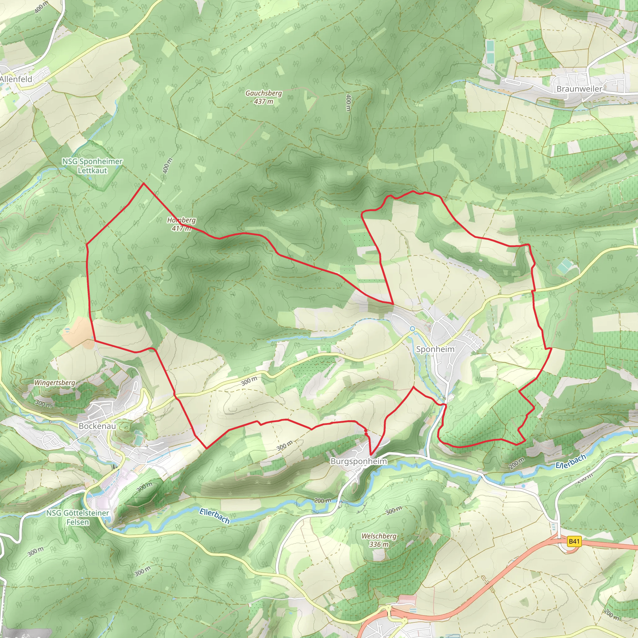 Burgsponheim and Homberg Loop mobile static map