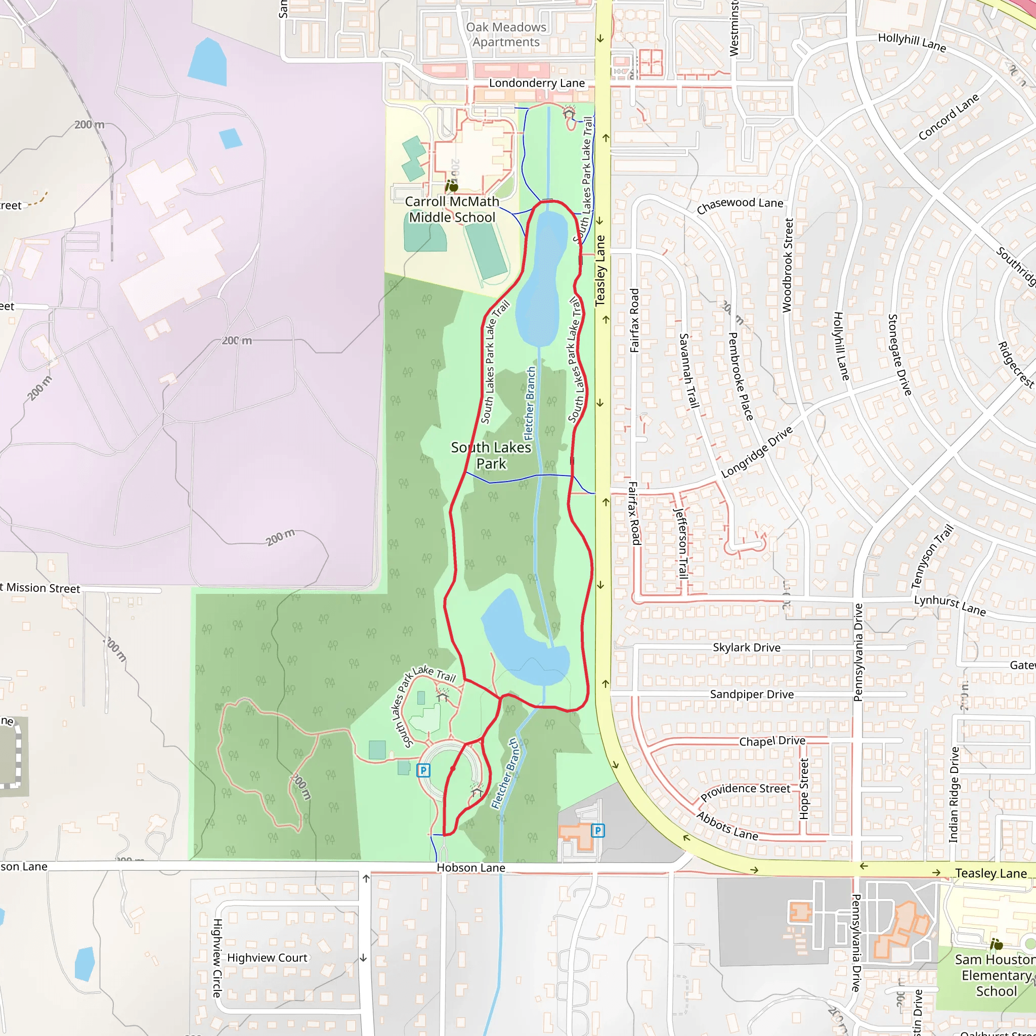Fletcher Branch Loop mobile static map