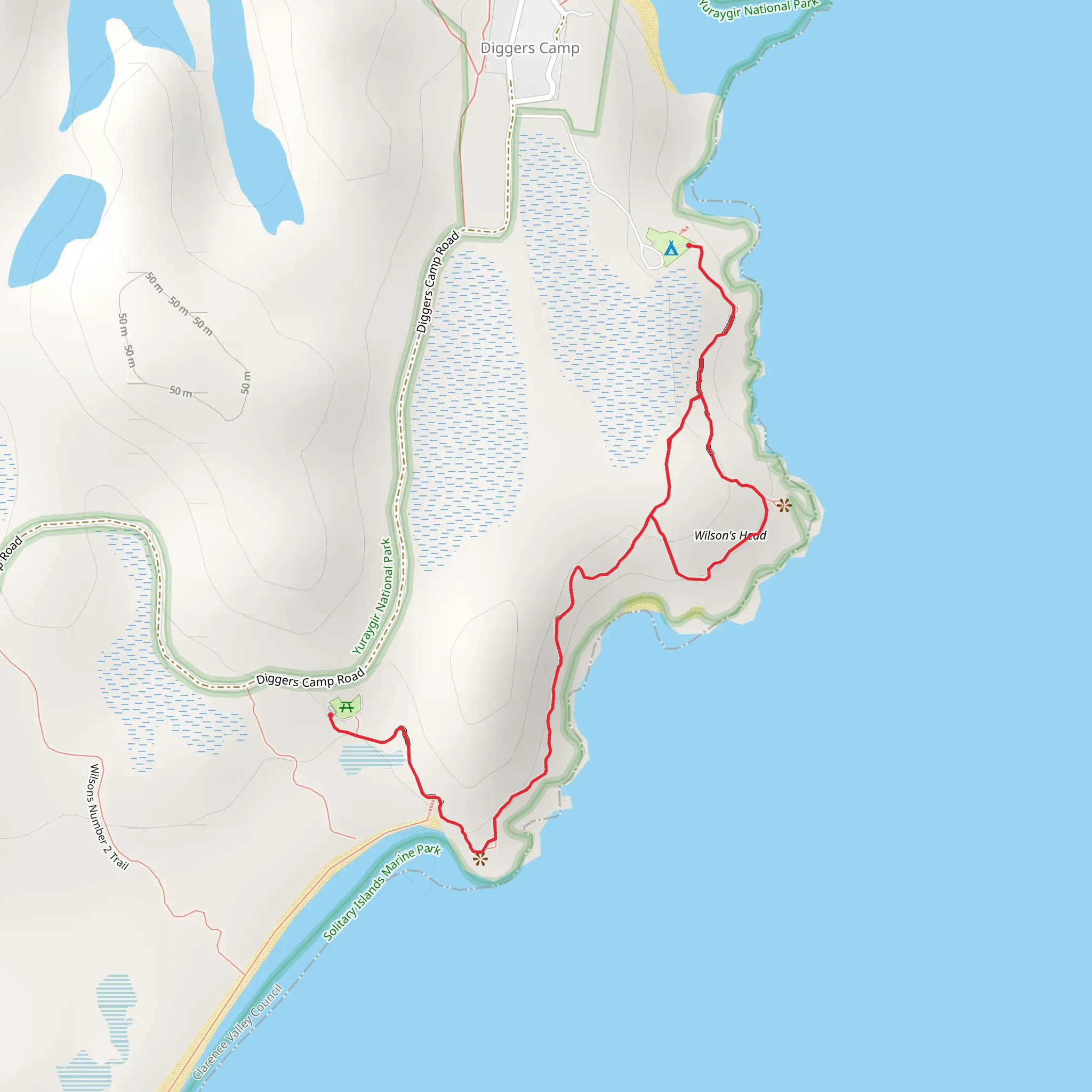 Wilsons Headland Track mobile static map