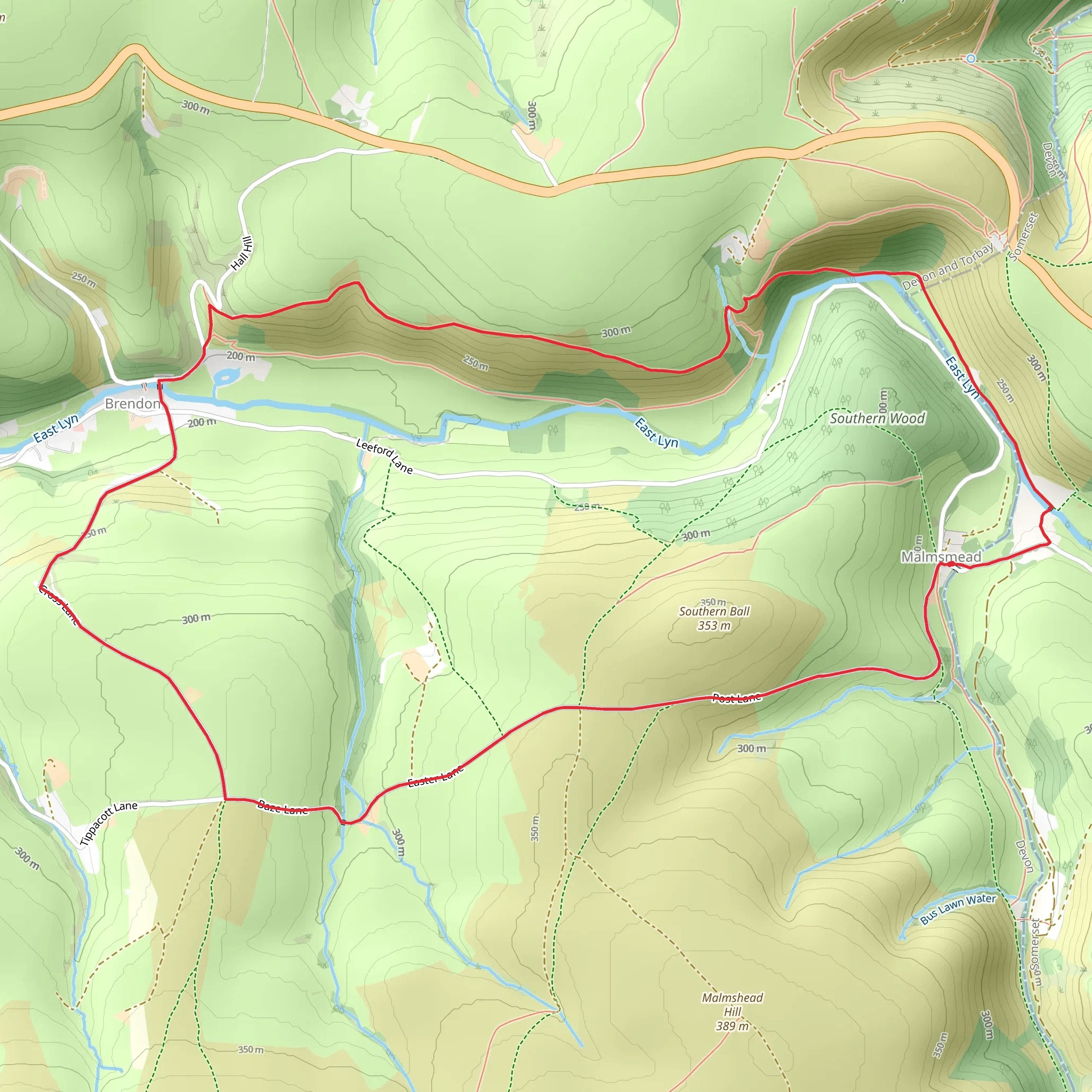 Southern Wood and Leeford loop mobile static map