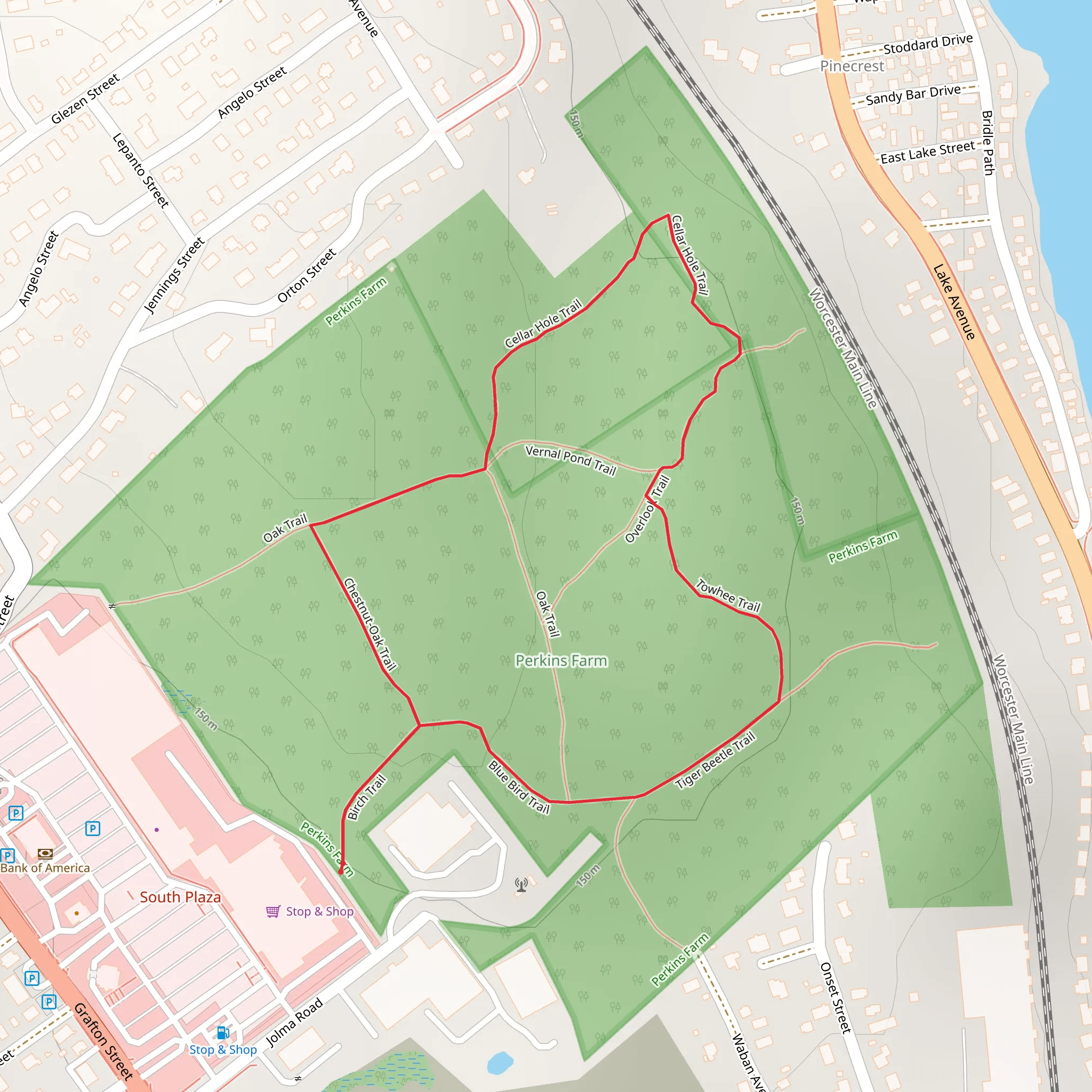 Cellar Hole Trail and Towhee Trail and Blue Bird Trail Loop mobile static map