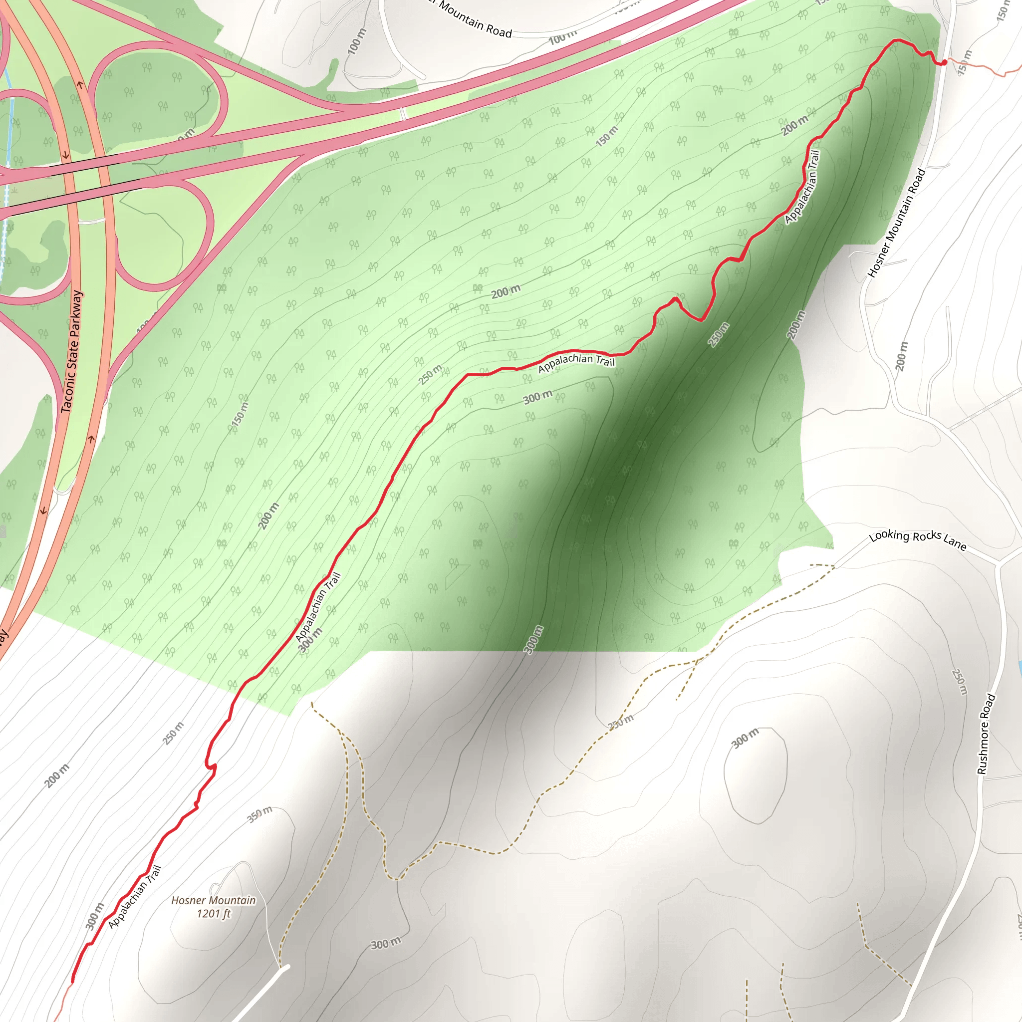 Hosner Mountain Trail mobile static map
