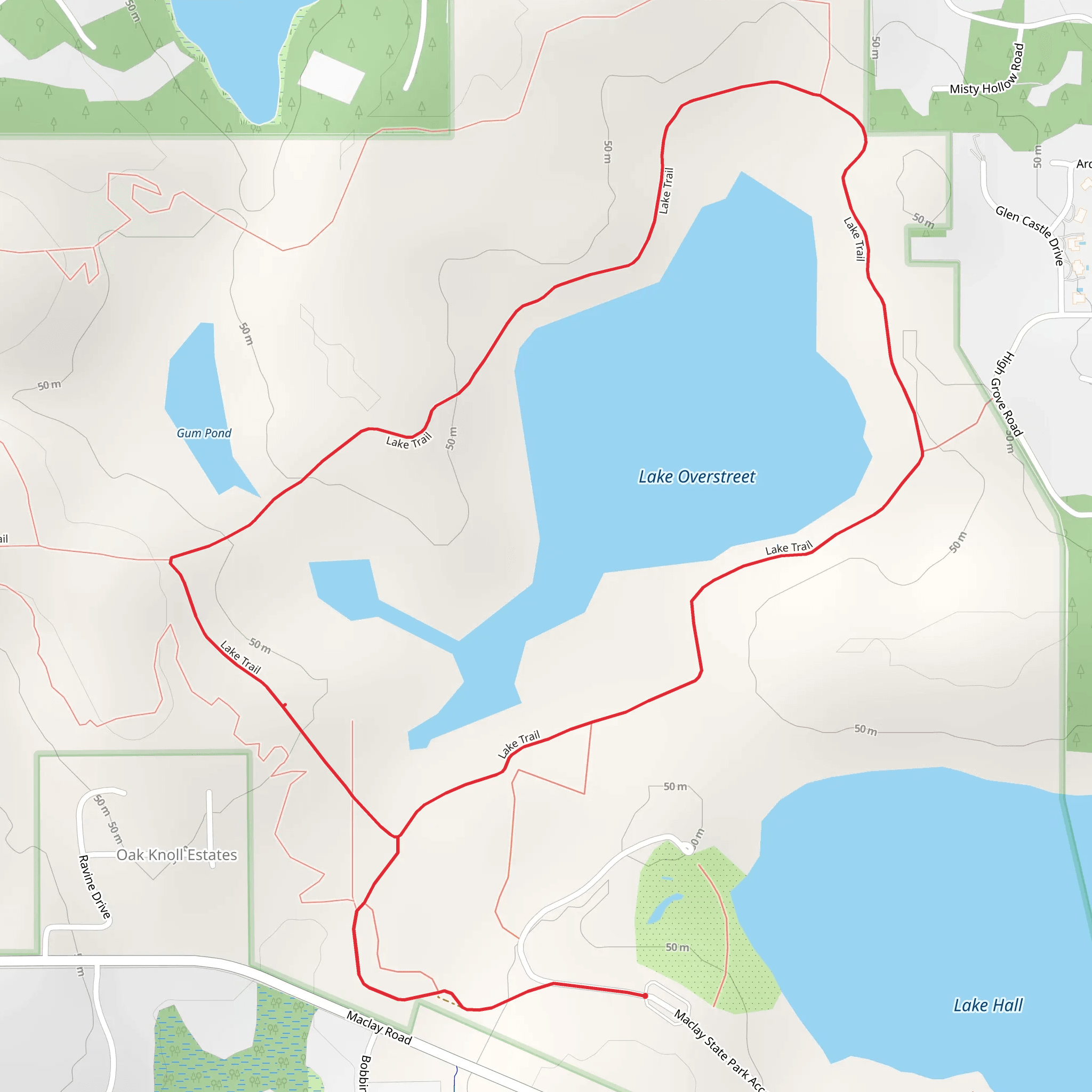 Lake Overstreet Loop mobile static map