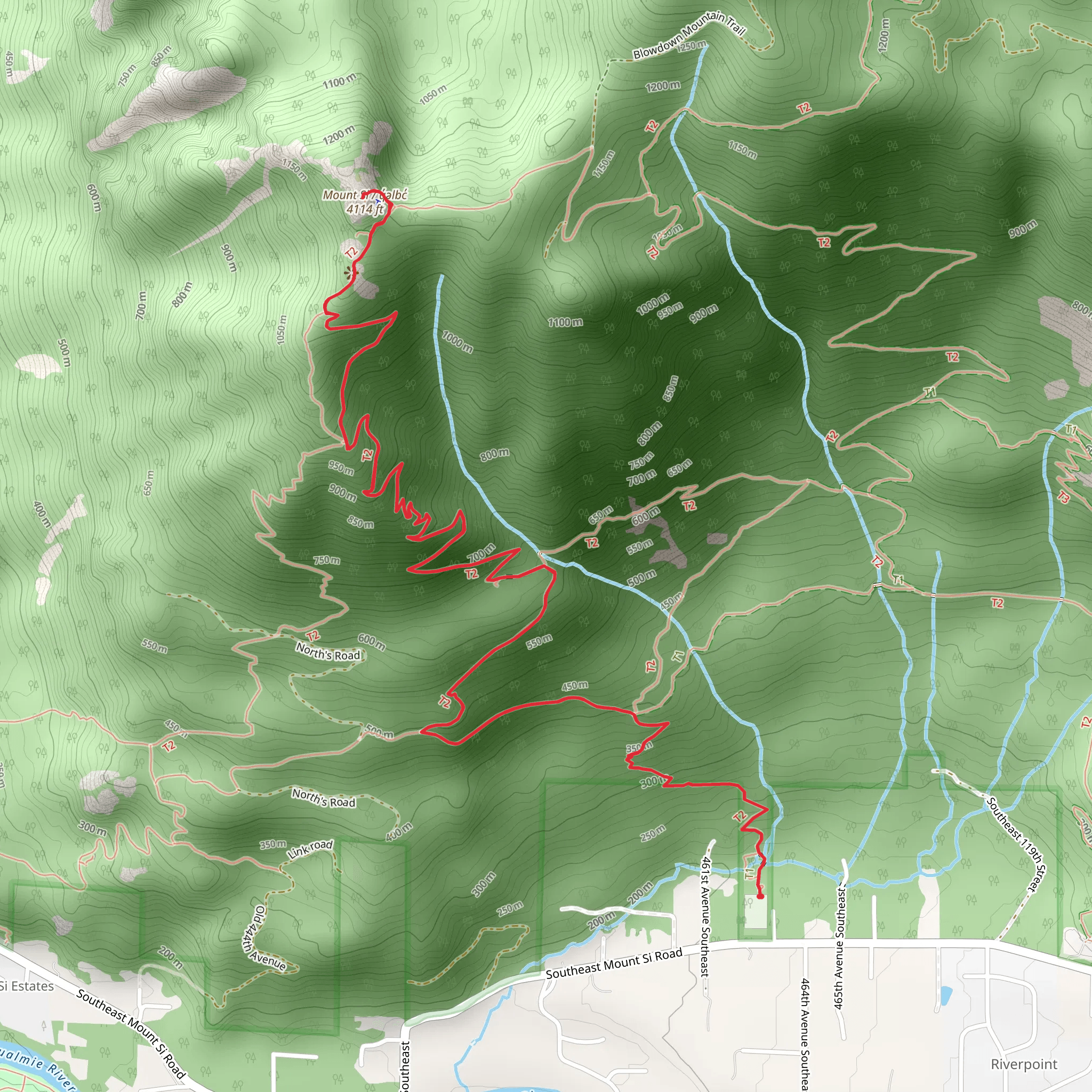 Mount Si Trail mobile static map