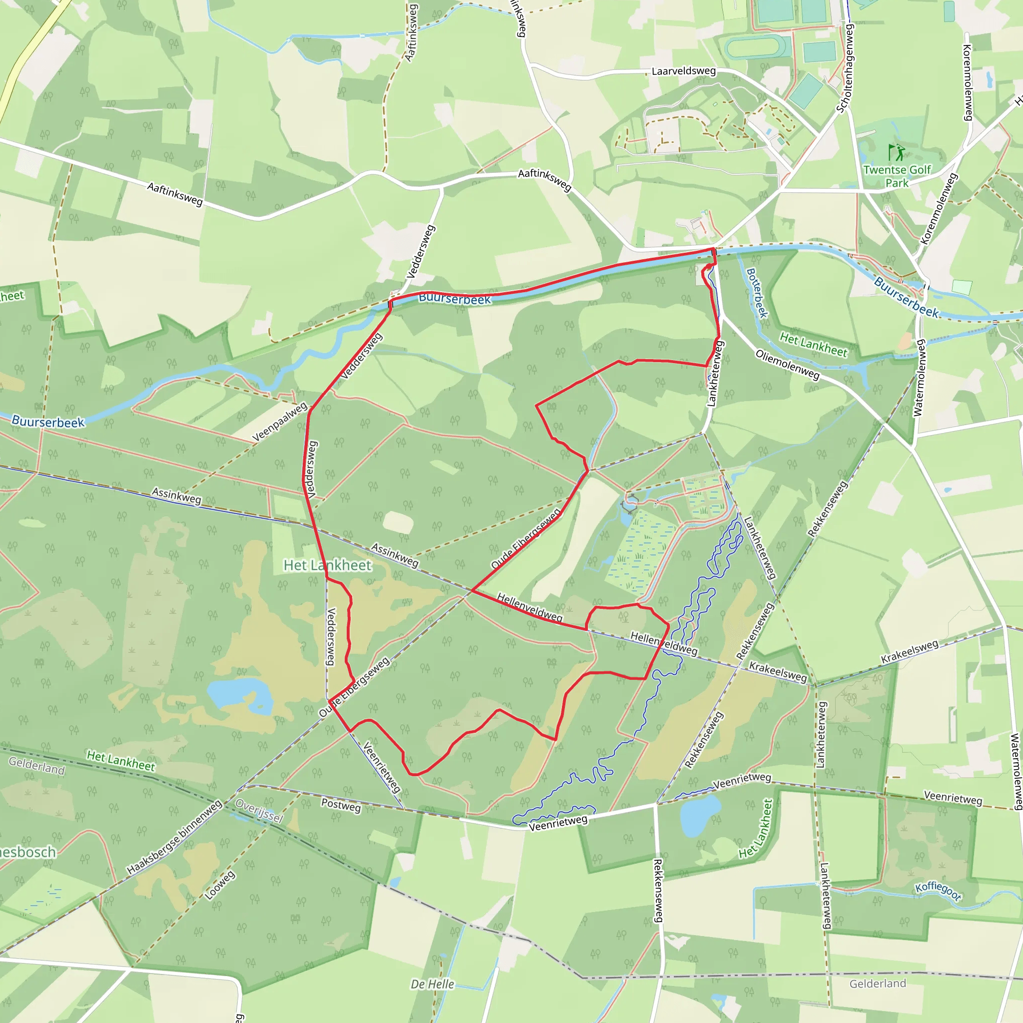 Het Lankheet and Buurserbeek via Veddersweg mobile static map