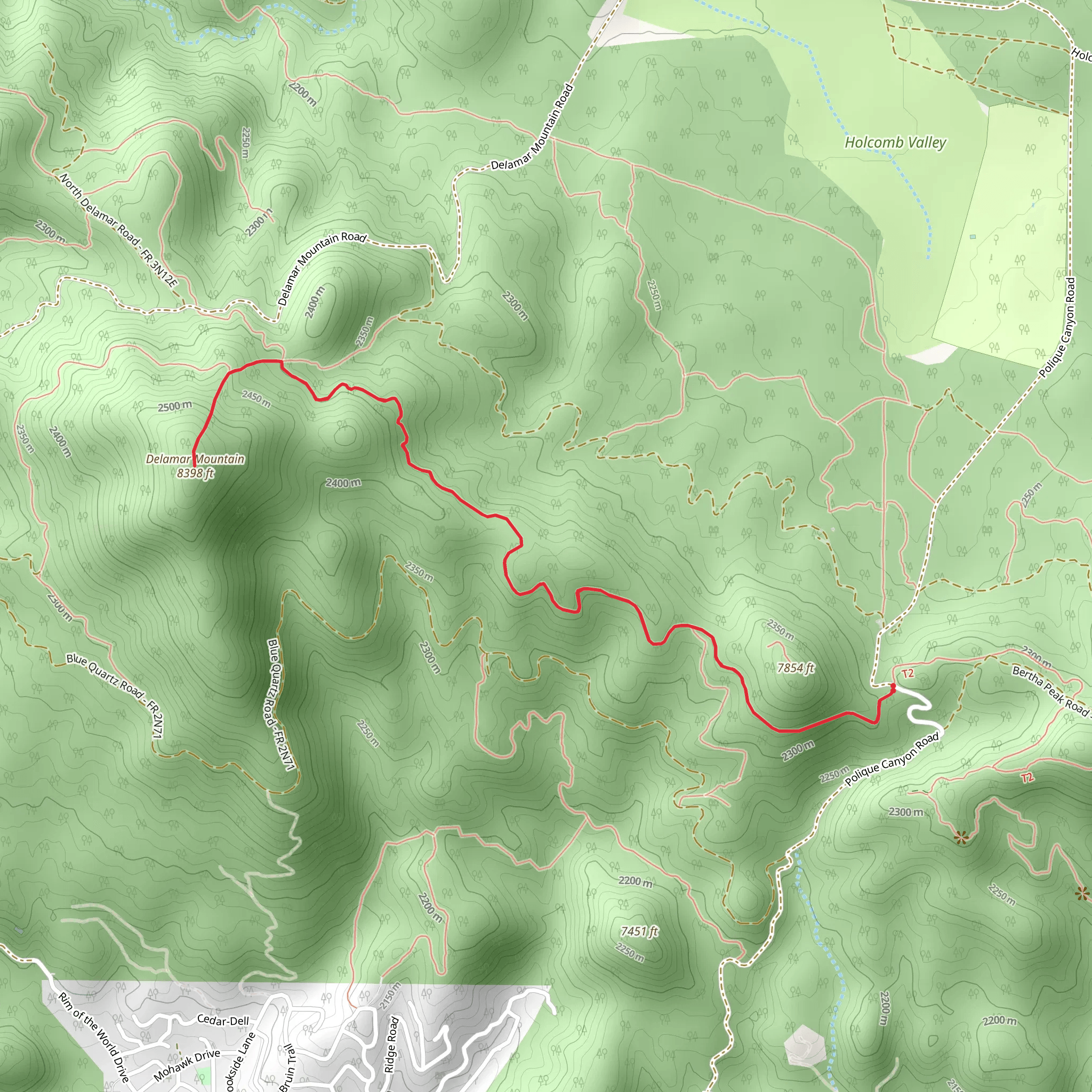 Delamar Mountain via Pacific Crest Trail mobile static map