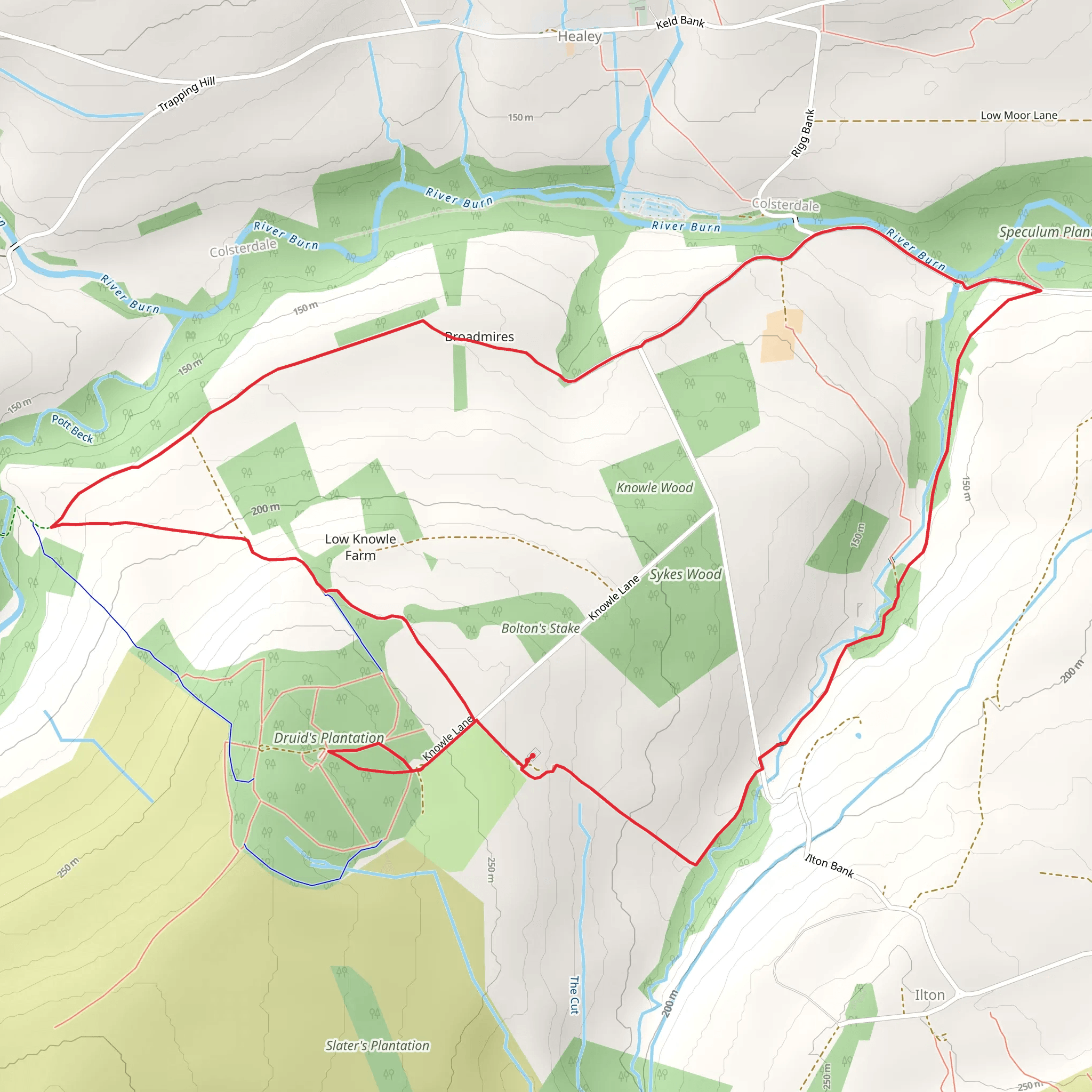 Druid's Temple and Knowle Wood Loop mobile static map