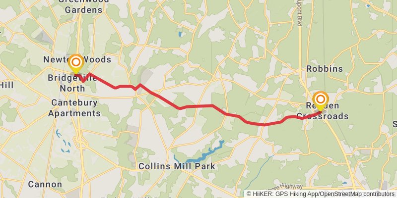 American Discovery Trail - Delaware stage 3 Map