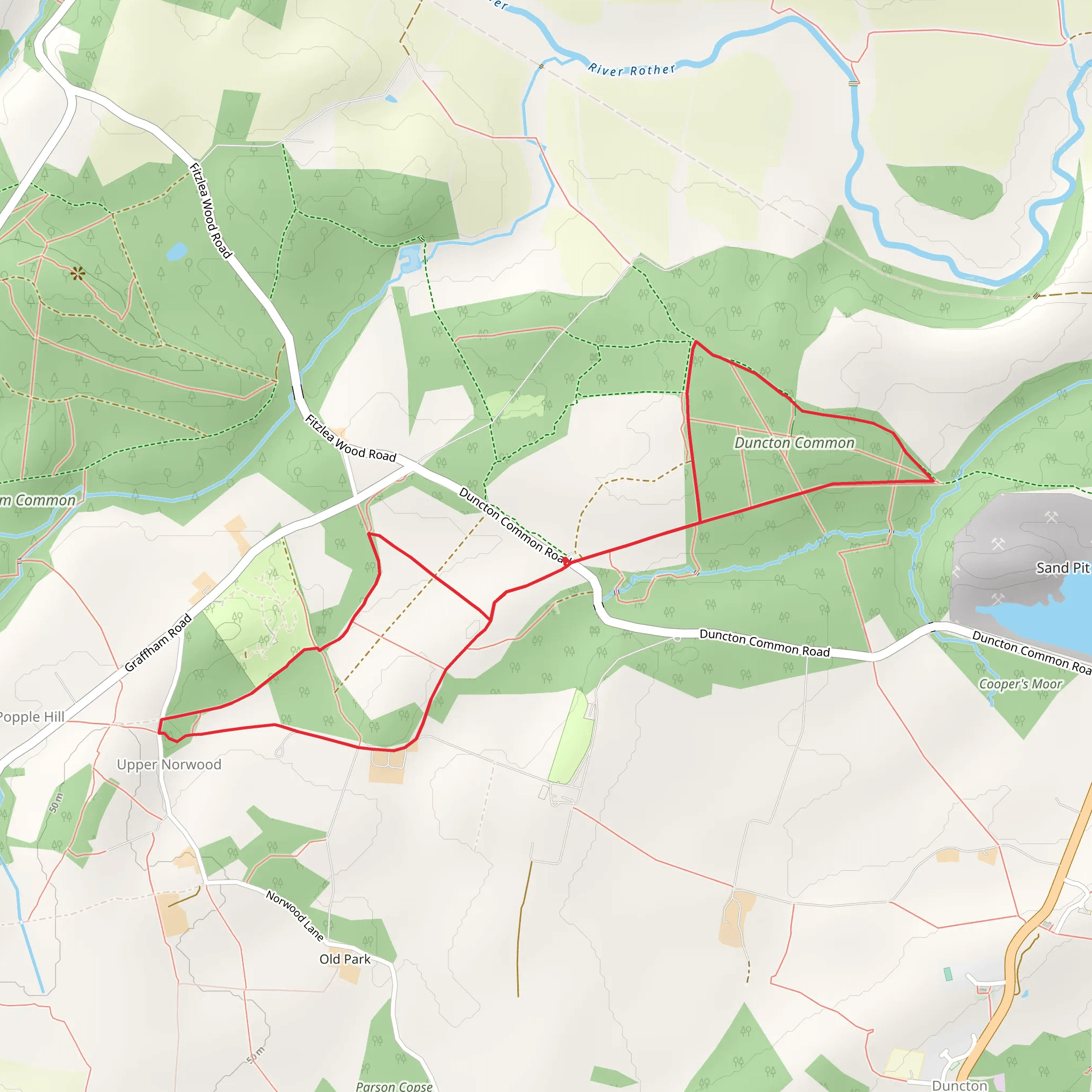 Lavington Common Loop mobile static map