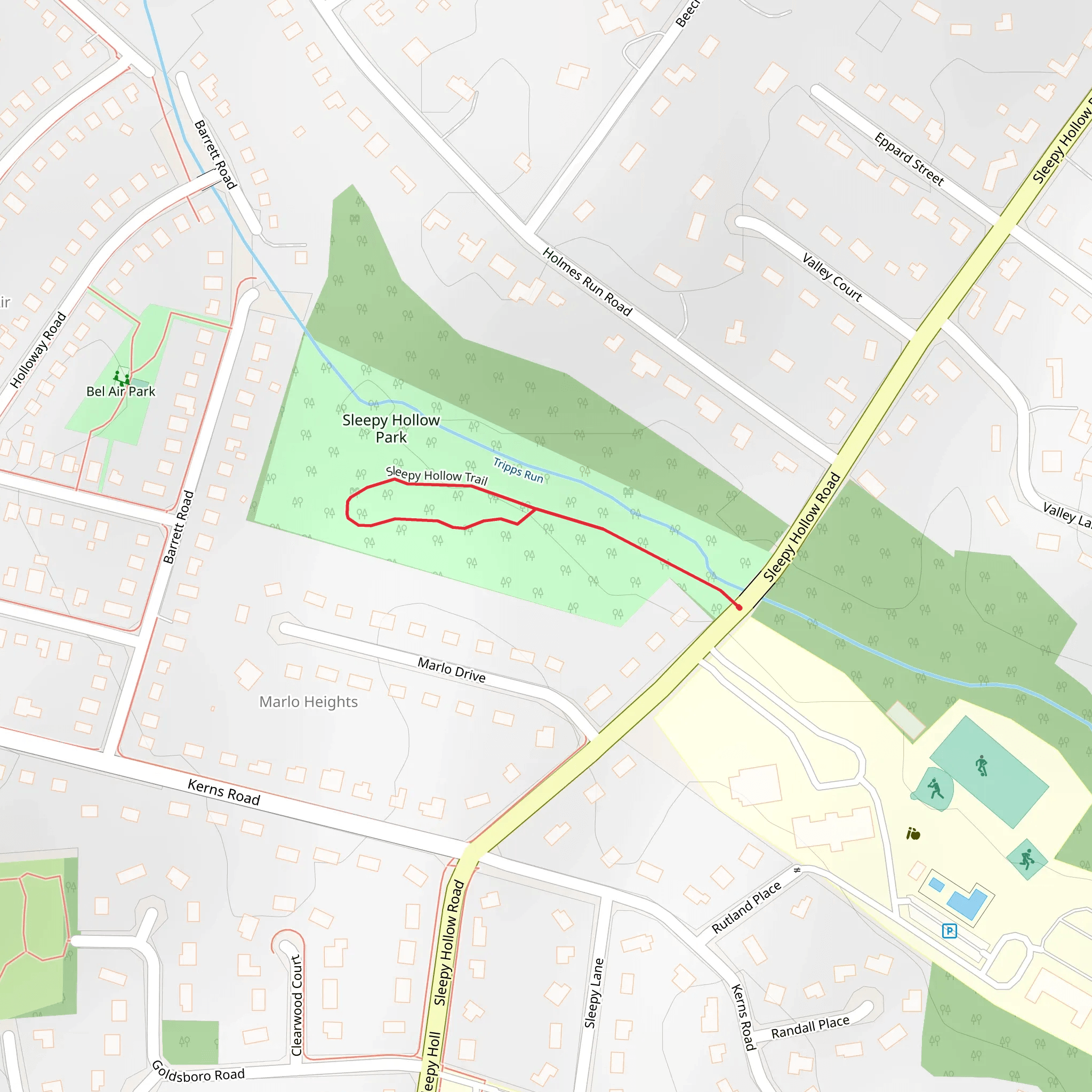 Sleepy Hollow Park Loop mobile static map