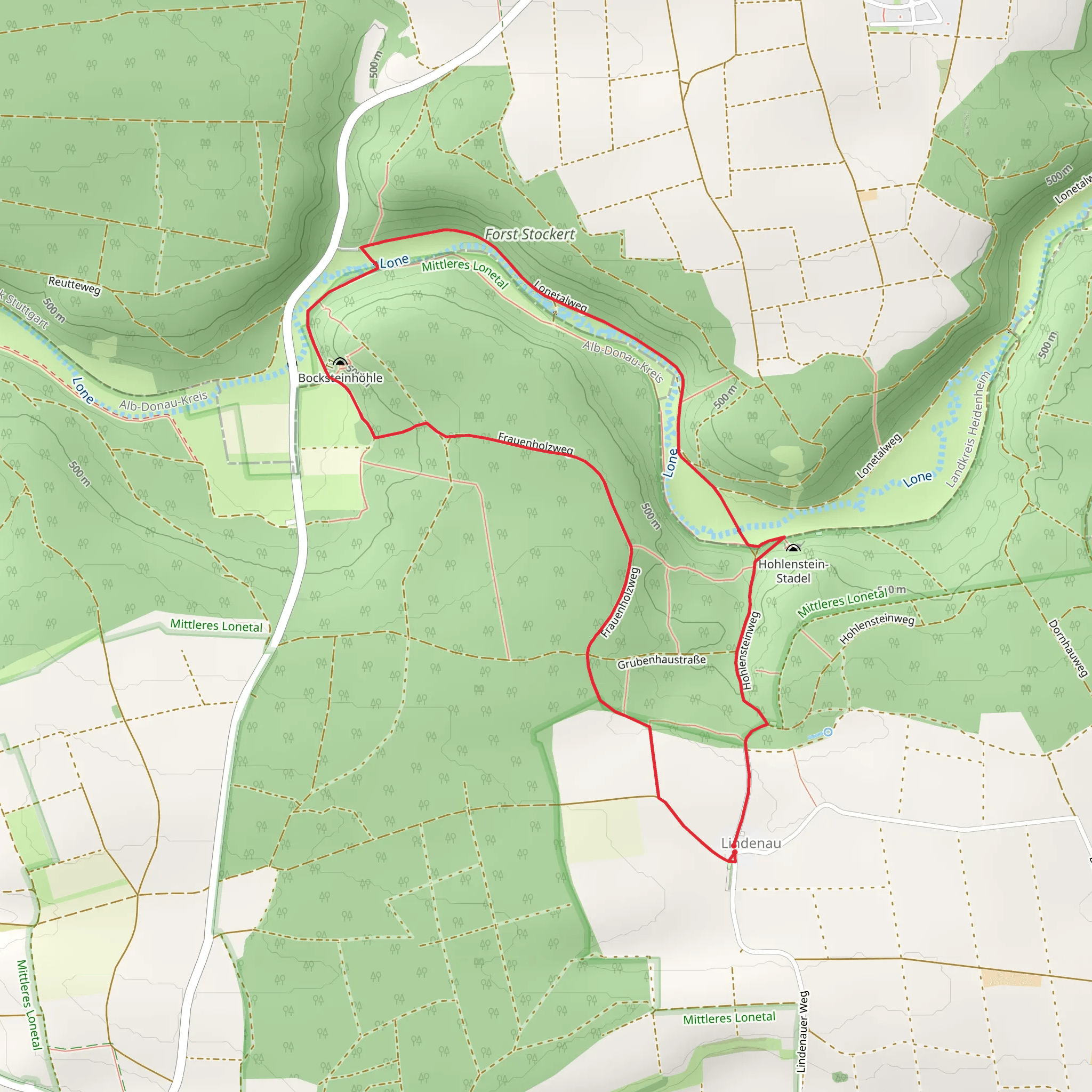 Neandertalerweg and Ellwangen - Ulm mobile static map