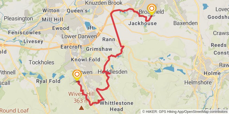 Bolton to Clough Bottom Reservoir via Pennine Bridleway stage 3 Map