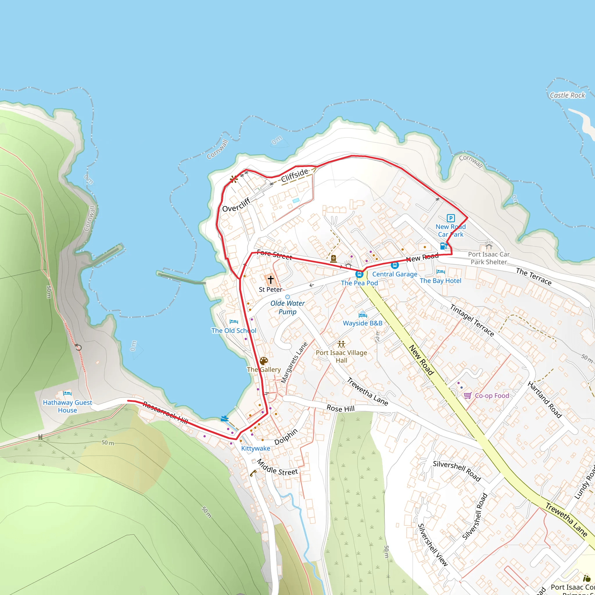 Port Issac Loop mobile static map