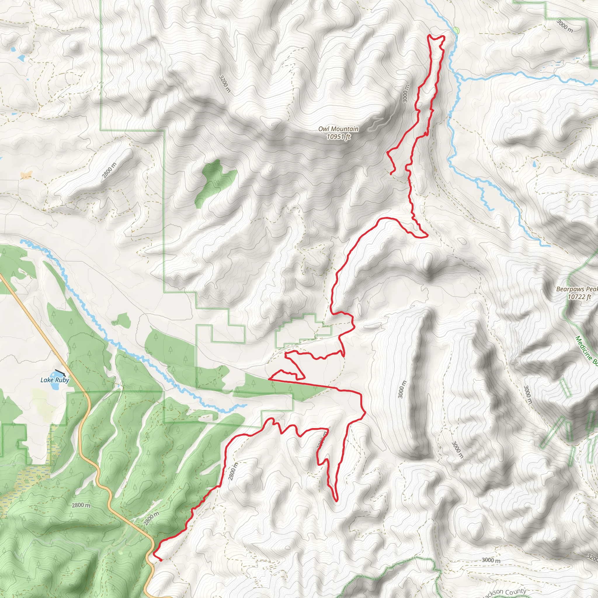 Radial Mountain Trail mobile static map