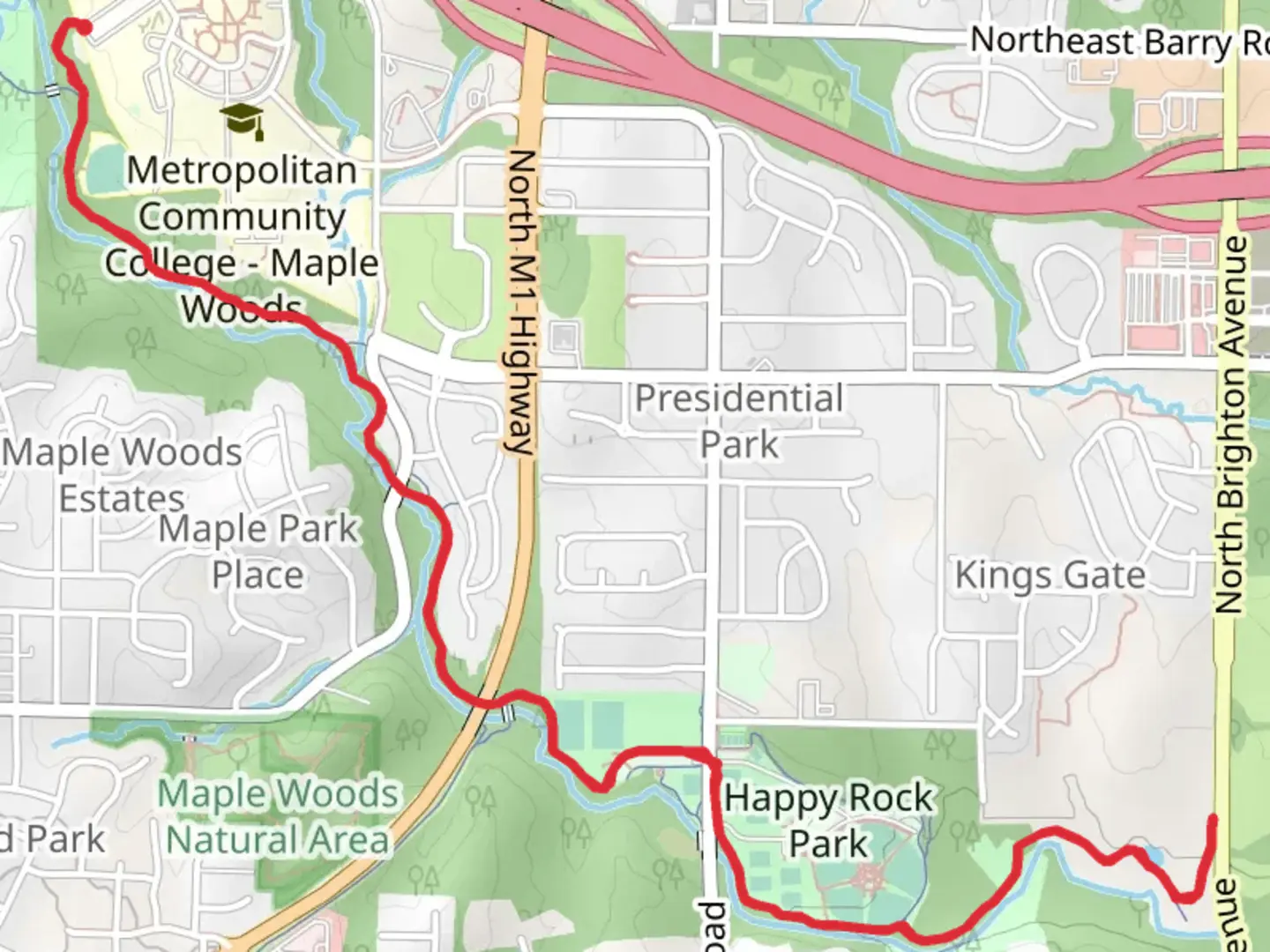 An image depicting the trail Shoal Creek Trail and its surrounding area.