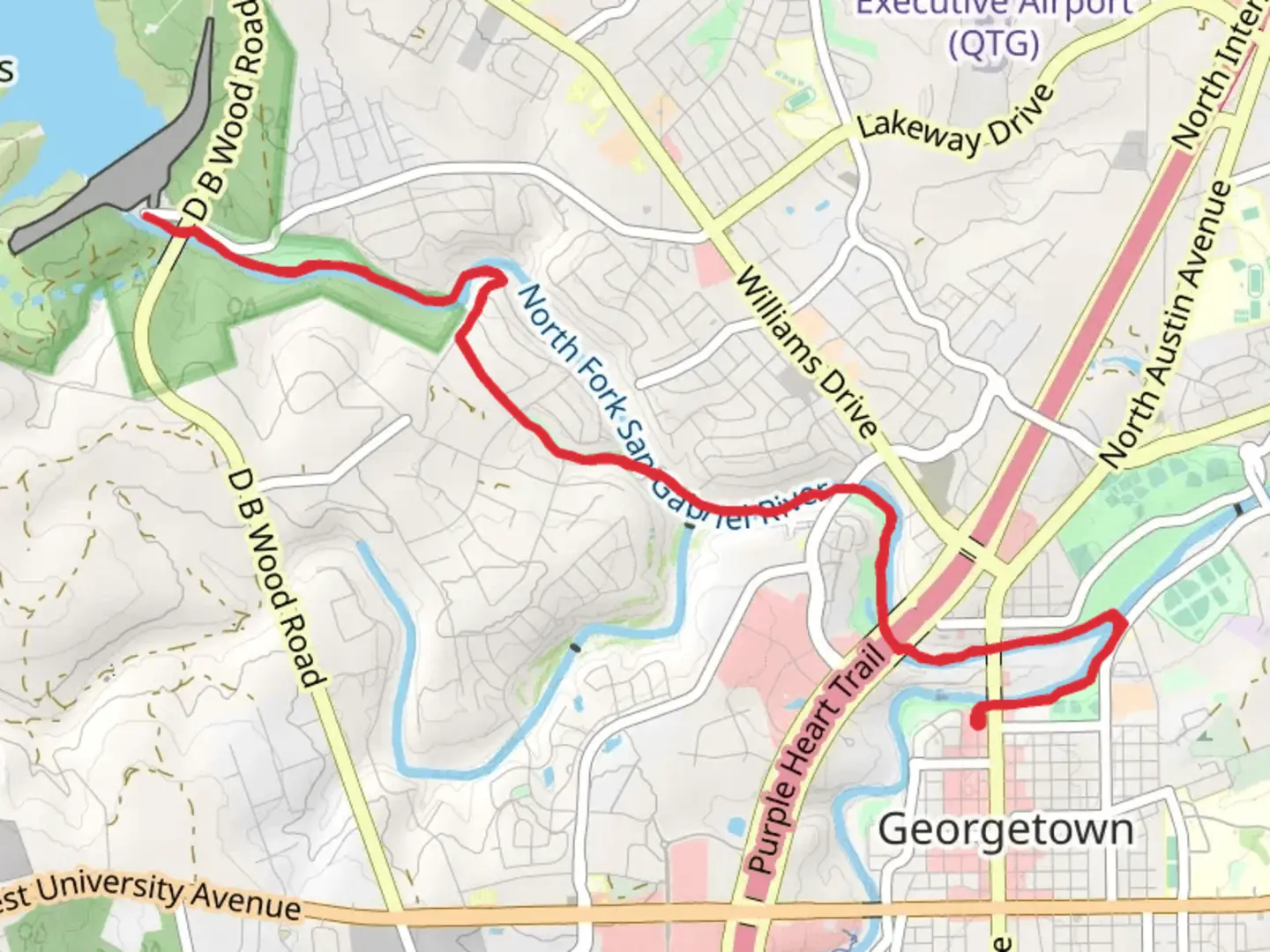 An image depicting the trail Booty Road Park and North Fork San Gabriel River and its surrounding area.
