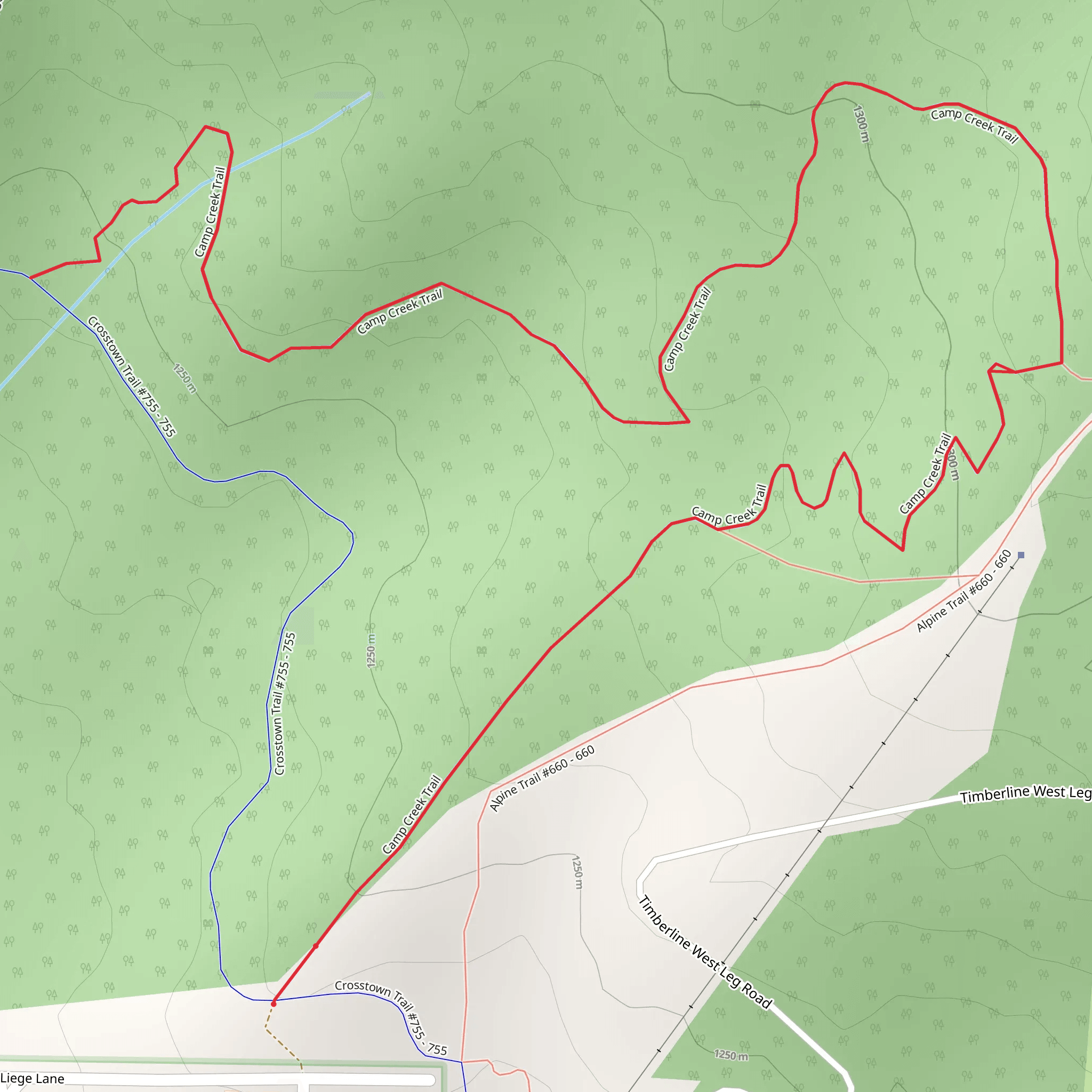 Camp Creek Trail mobile static map