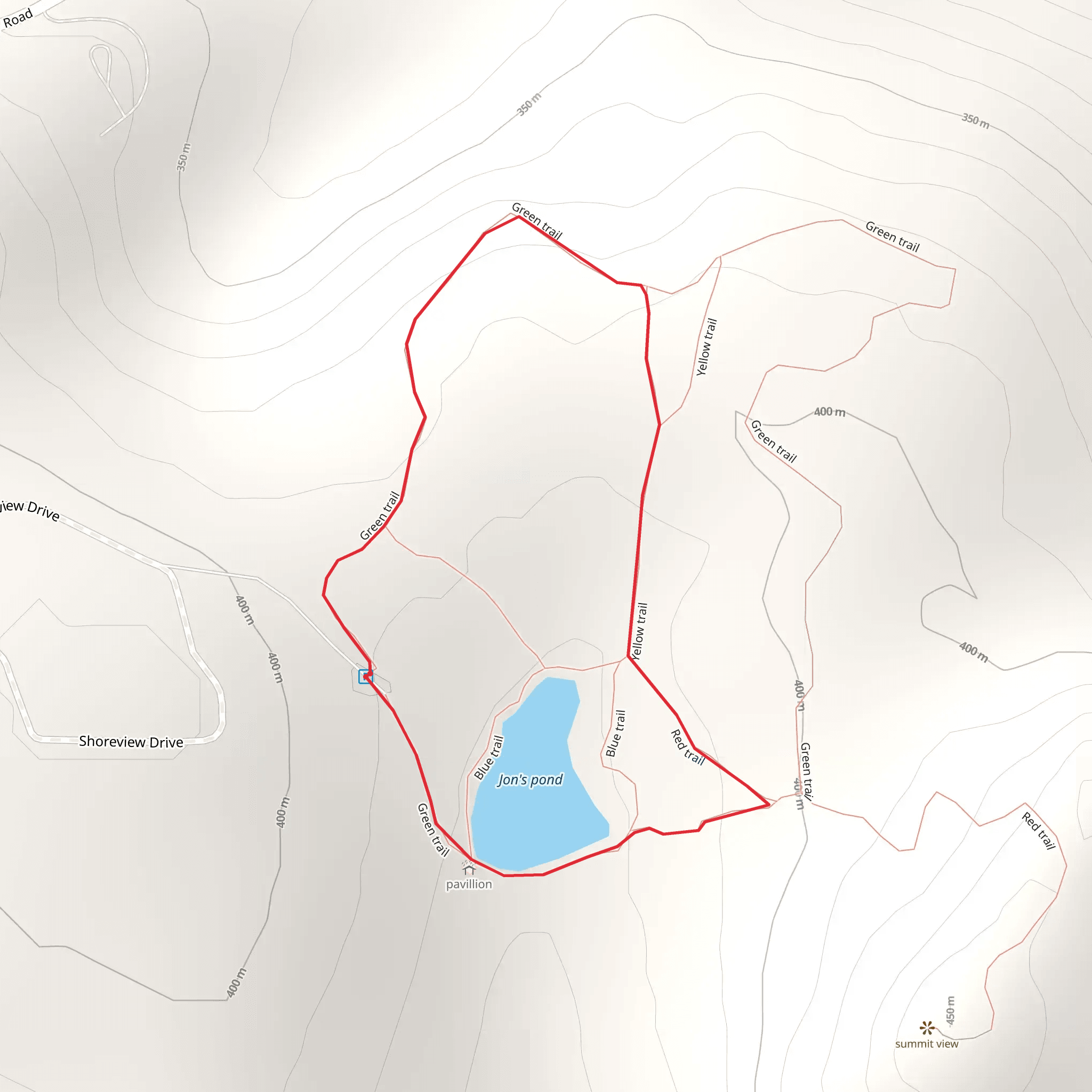 Jon's pond Loop Trail mobile static map