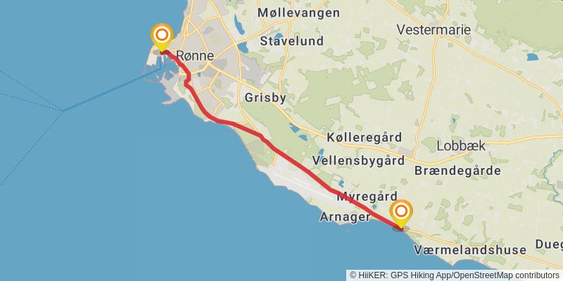 Bornholm Coast Trail stage 6 Map
