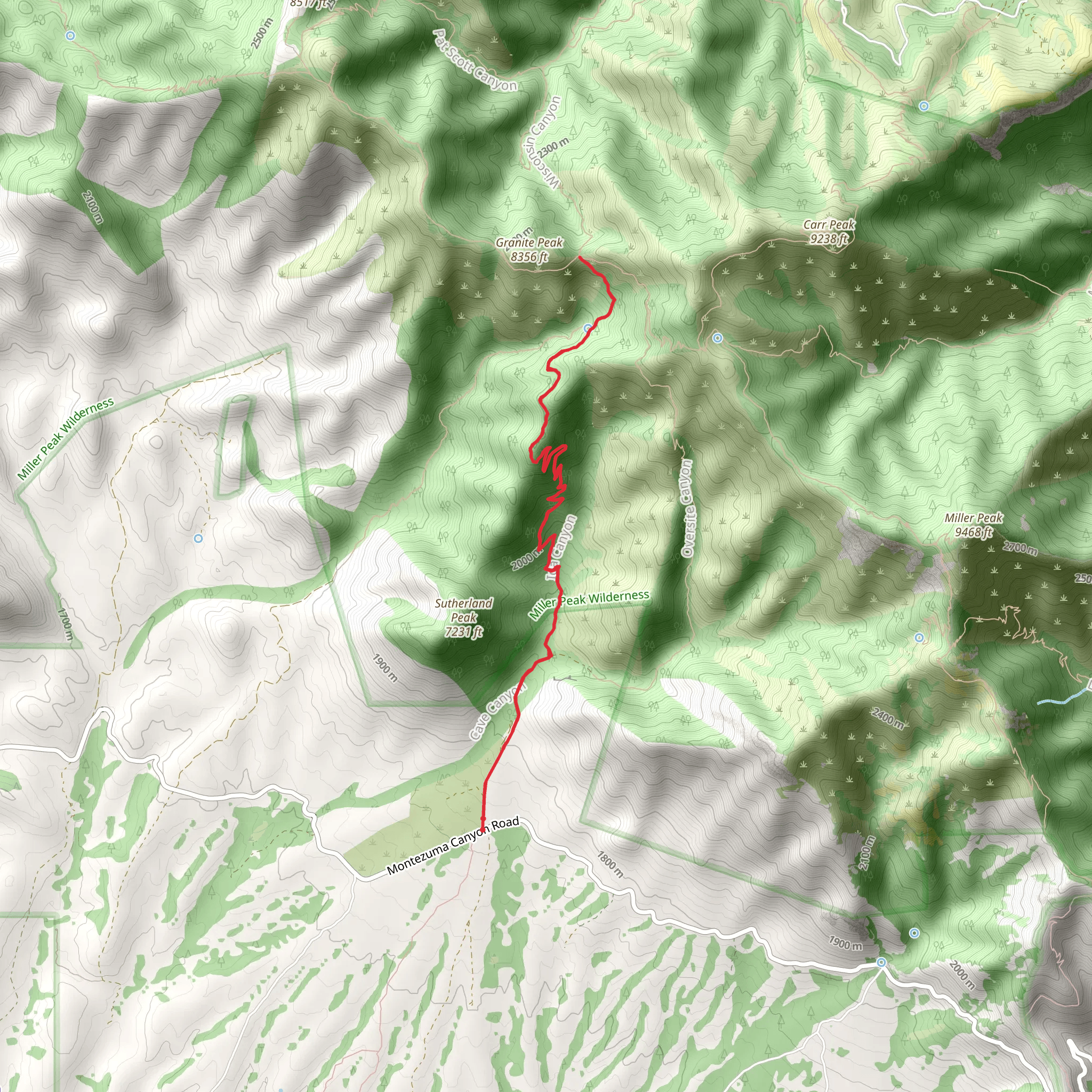 Ida Canyon Trail mobile static map
