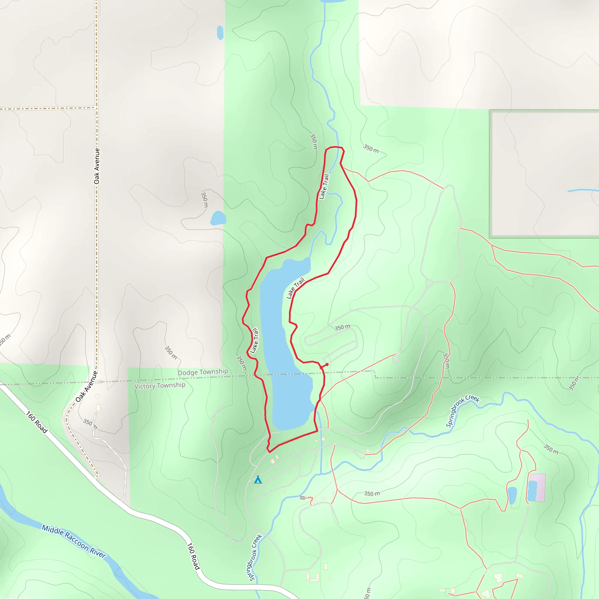Springbrook State Park - Lake Trail mobile static map