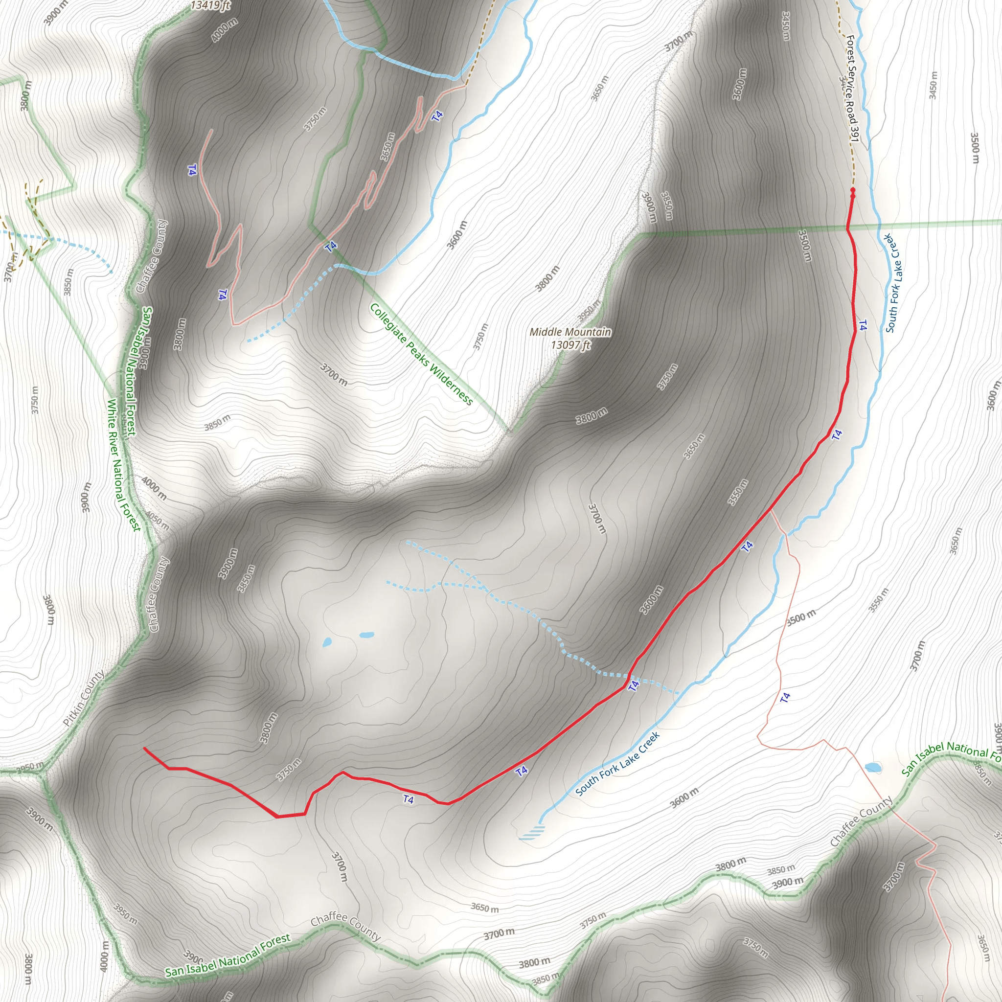 Walk along South Fork Lake Creek mobile static map