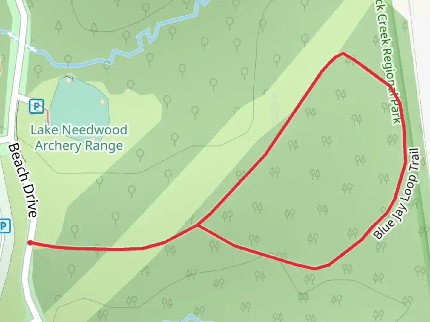 An image depicting the trail Blue Jay Loop Trail and its surrounding area.