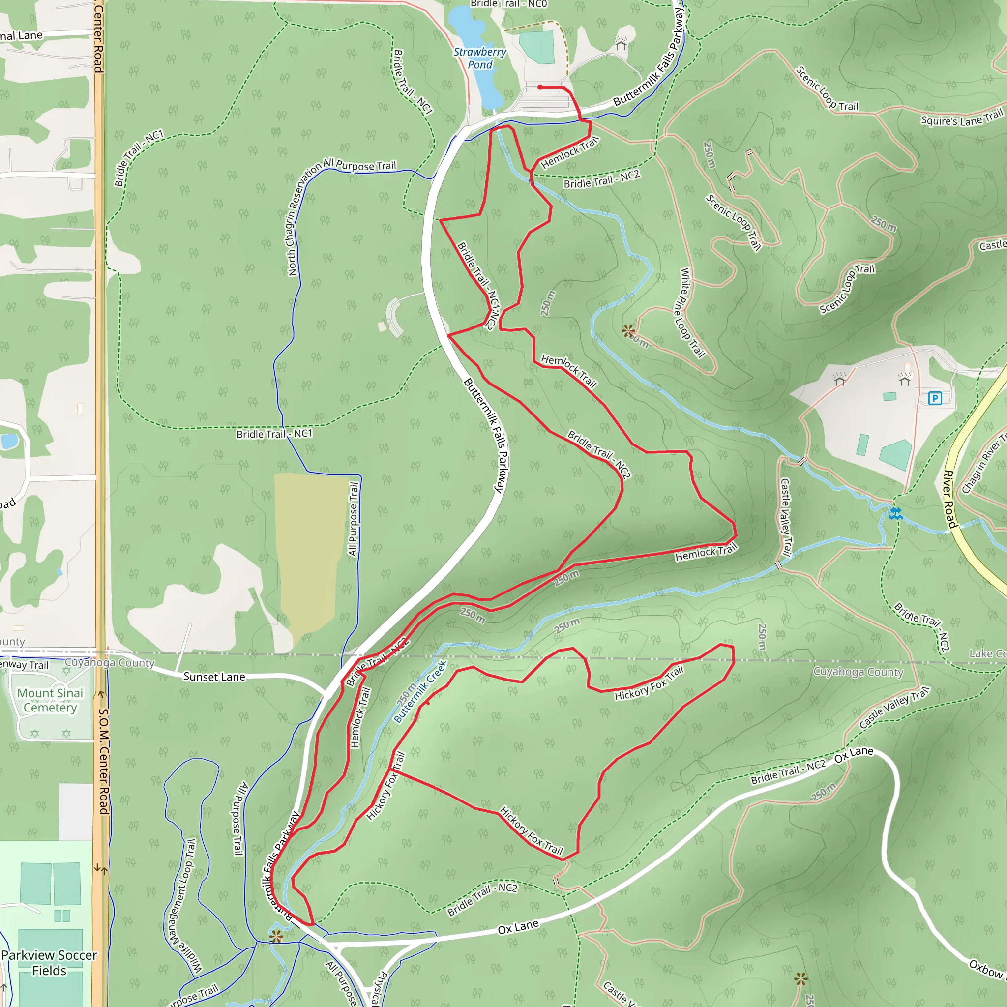 Hemlock - Hickory Fox Loop Trail mobile static map