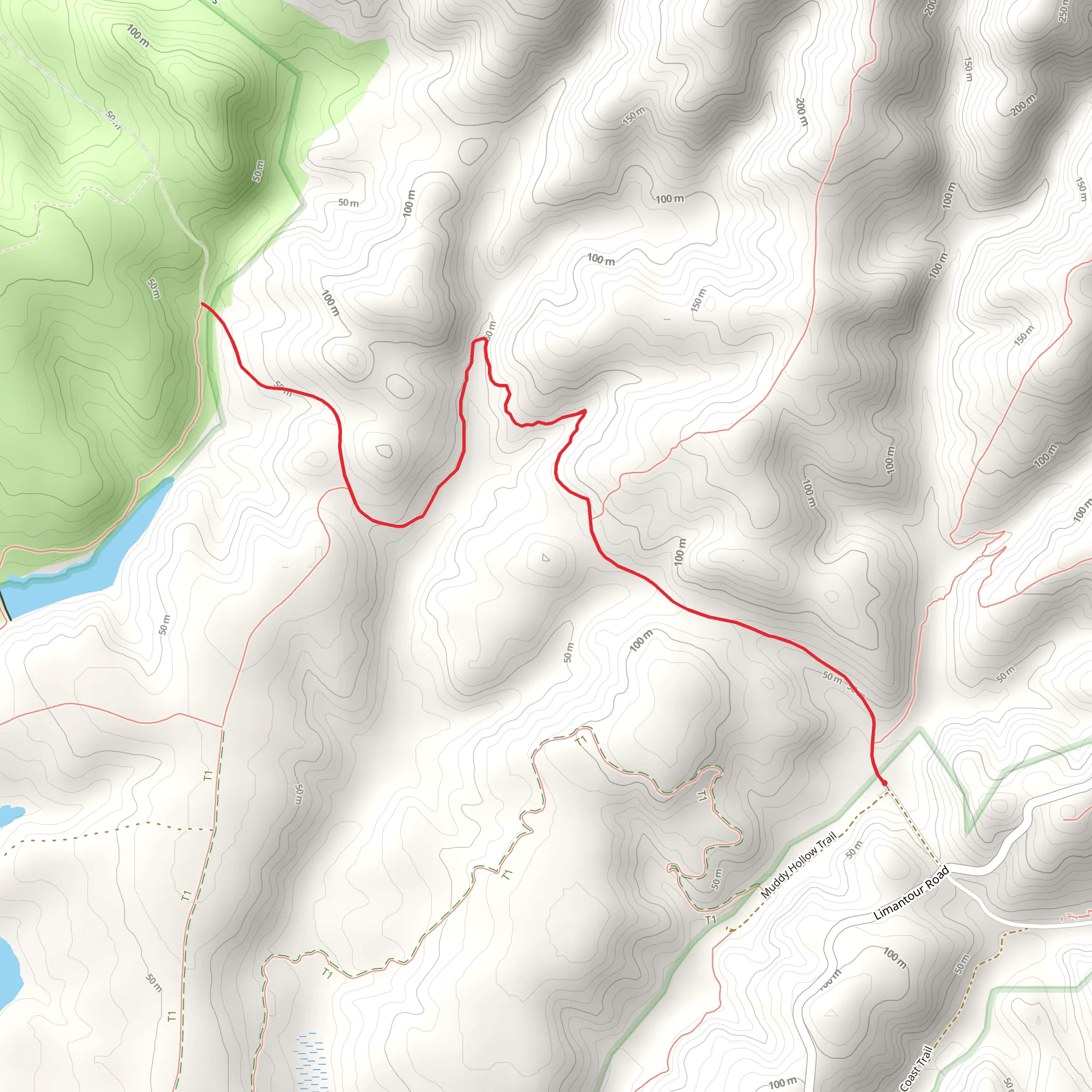 Muddy Trail via Muddy Hollow Trail mobile static map