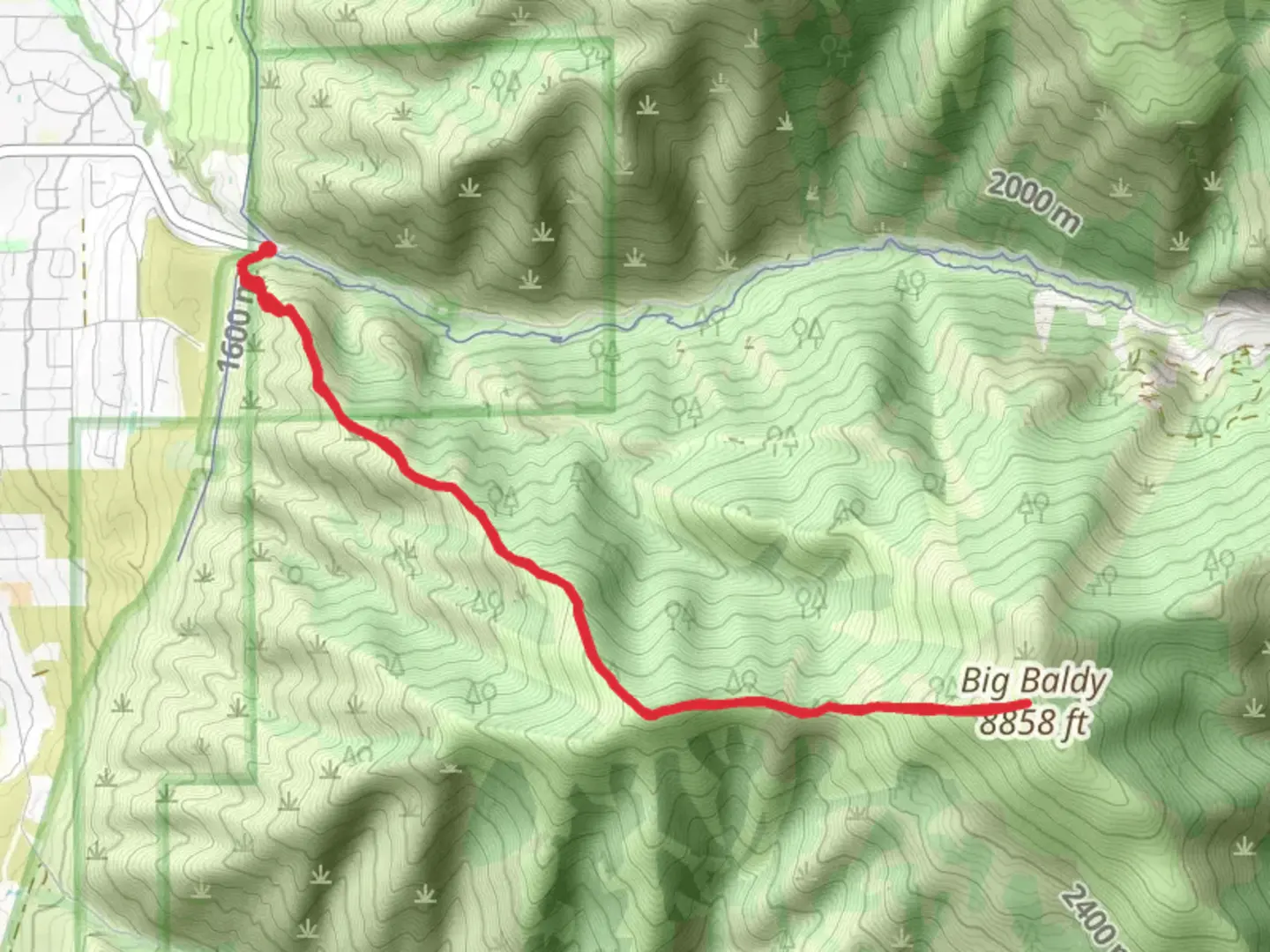 An image depicting the trail Big Baldy Providence Canyon Road and its surrounding area.