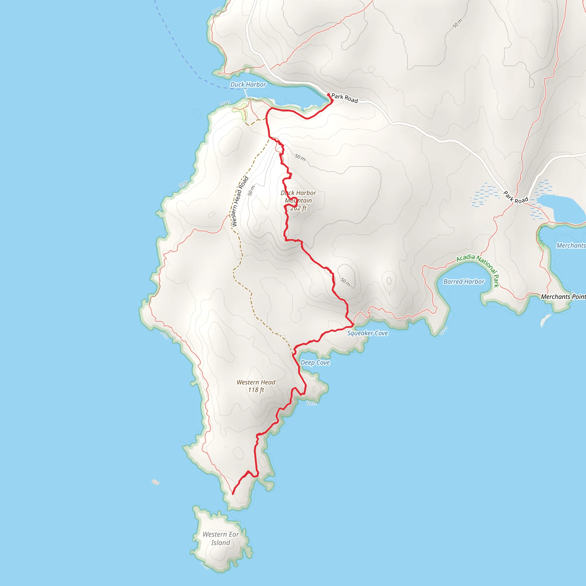 Cliff Trail via Duck Harbor Mountain Trail mobile static map