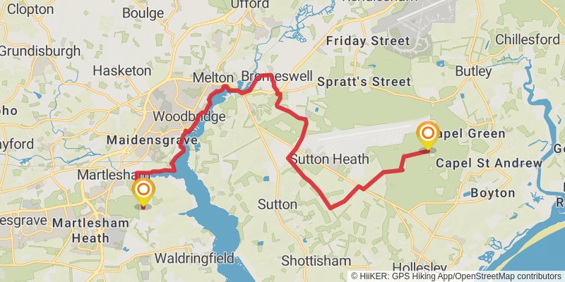 Sandlings Walk stage 4 Map