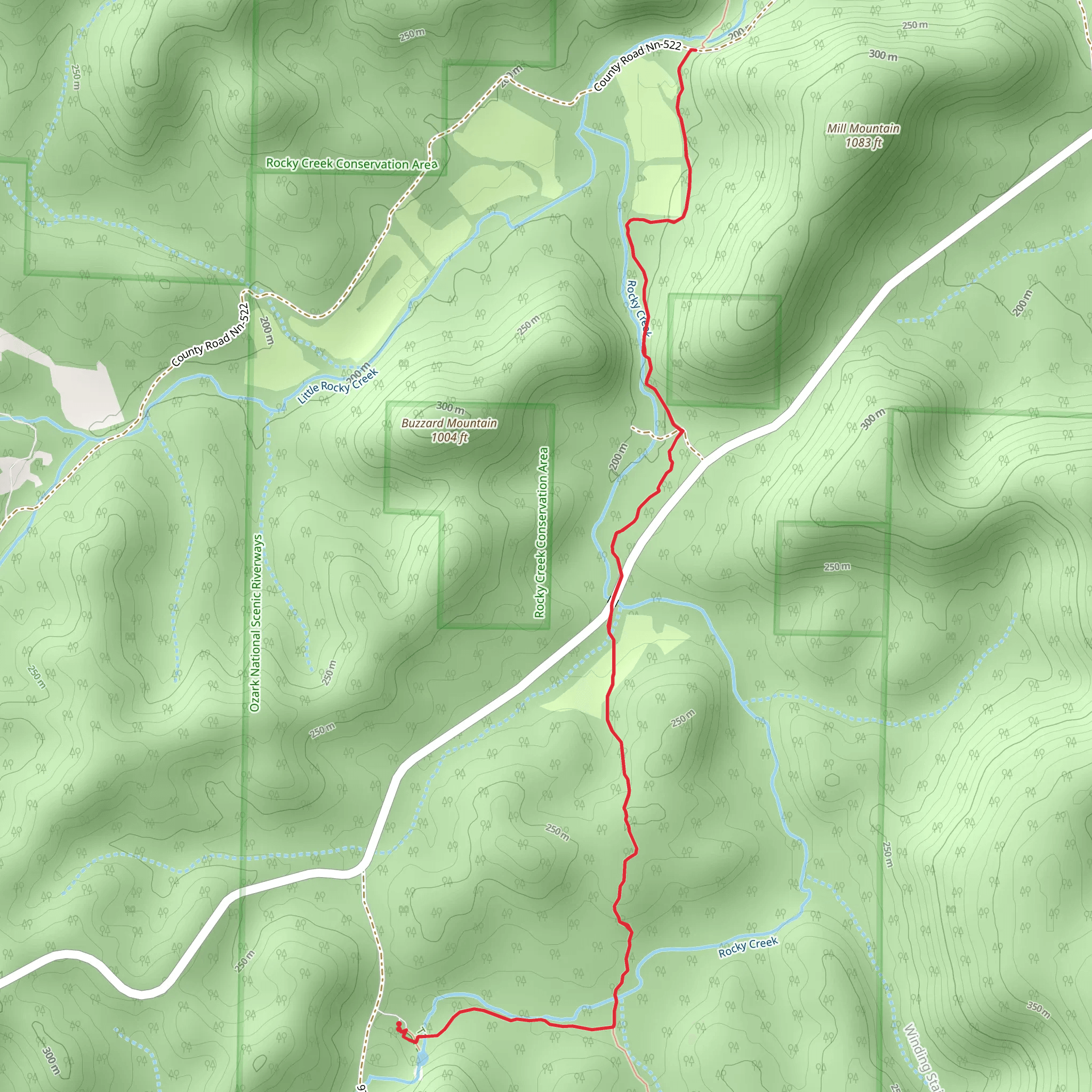 Rocky Creek - Ozark Trail - Current River Section mobile static map