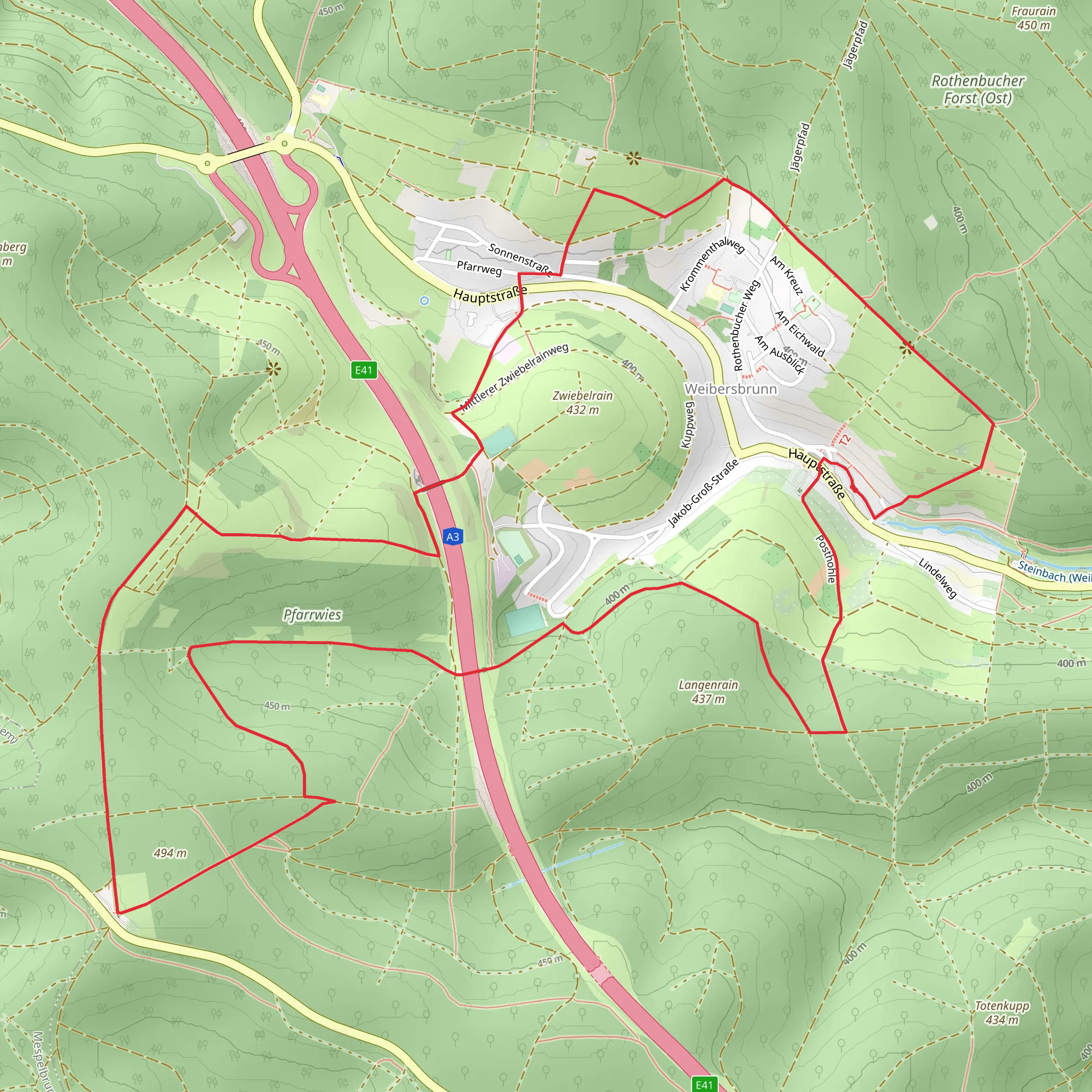 Hessenthaler Graben via Kulturweg Weibersbrunn mobile static map