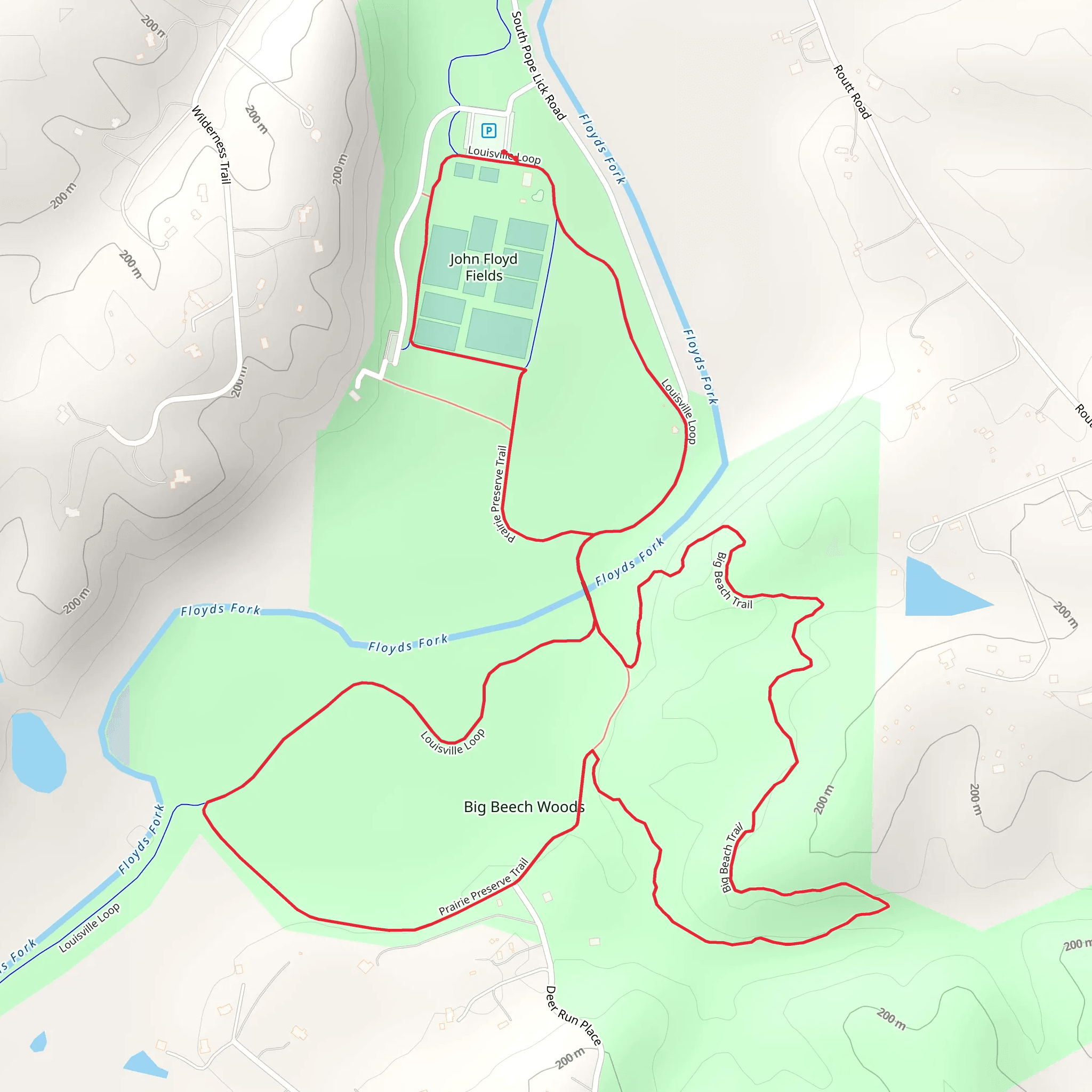 Big Beach and Prairie Preserve Loop Trail mobile static map