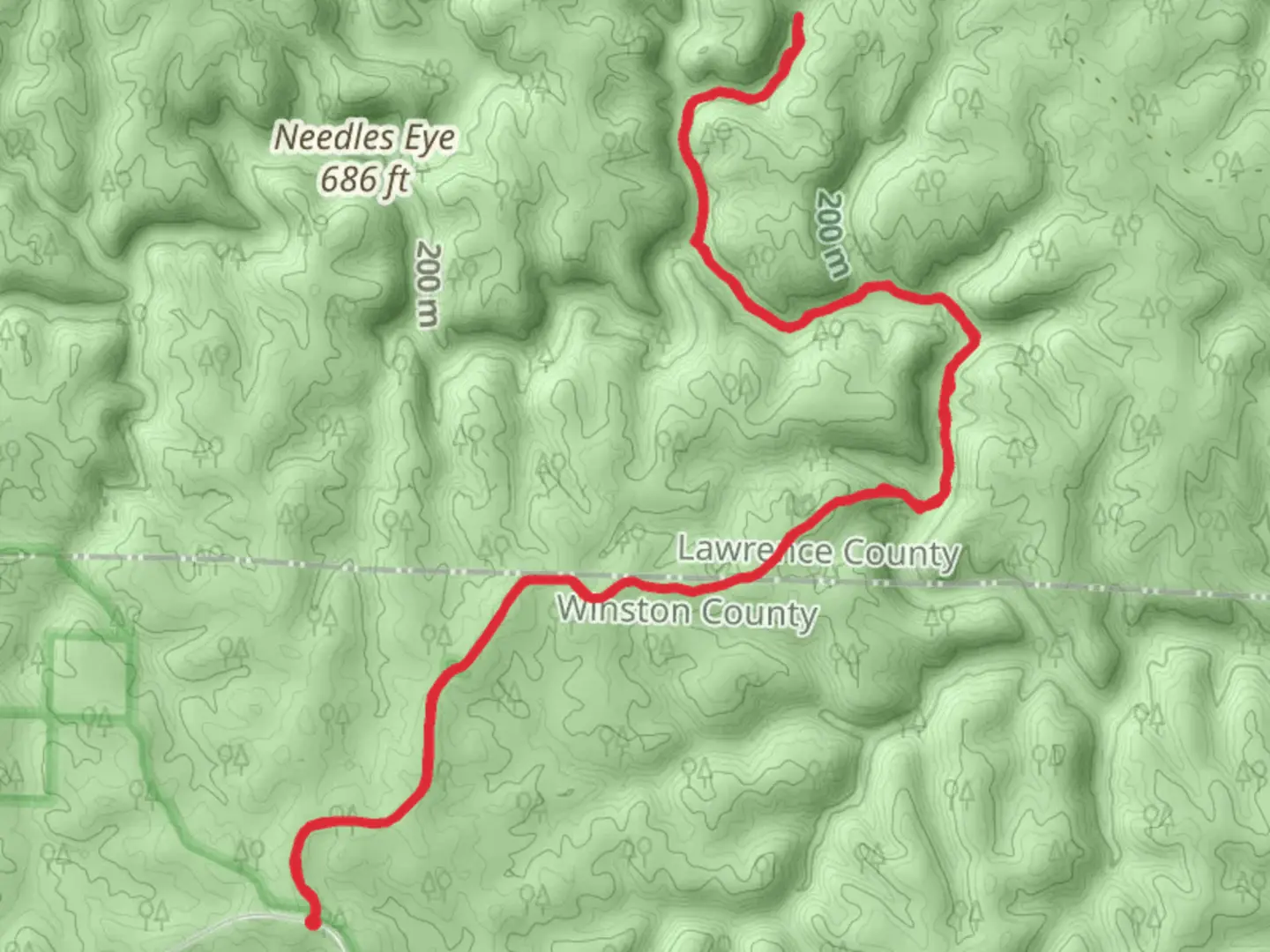 An image depicting the trail Randolph Wild Hiking Trail and East Bee Branch Canyon Trail and its surrounding area.