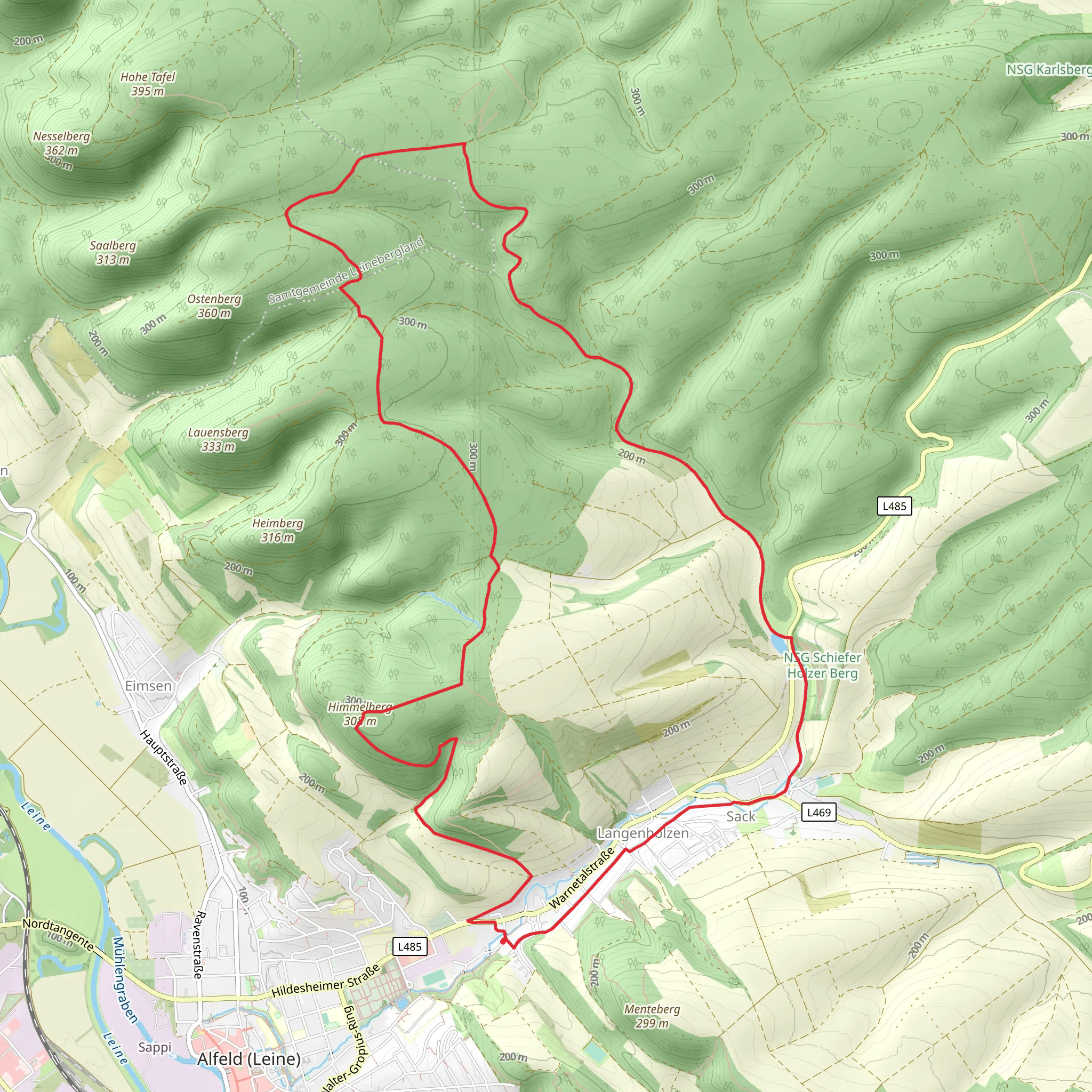 Siebenberge and Himmelberg Loop mobile static map