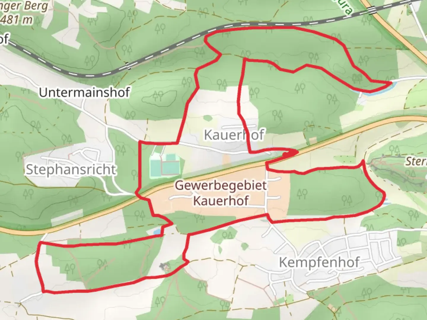 An image depicting the trail Sulzbach Rosenberg 4 and its surrounding area.