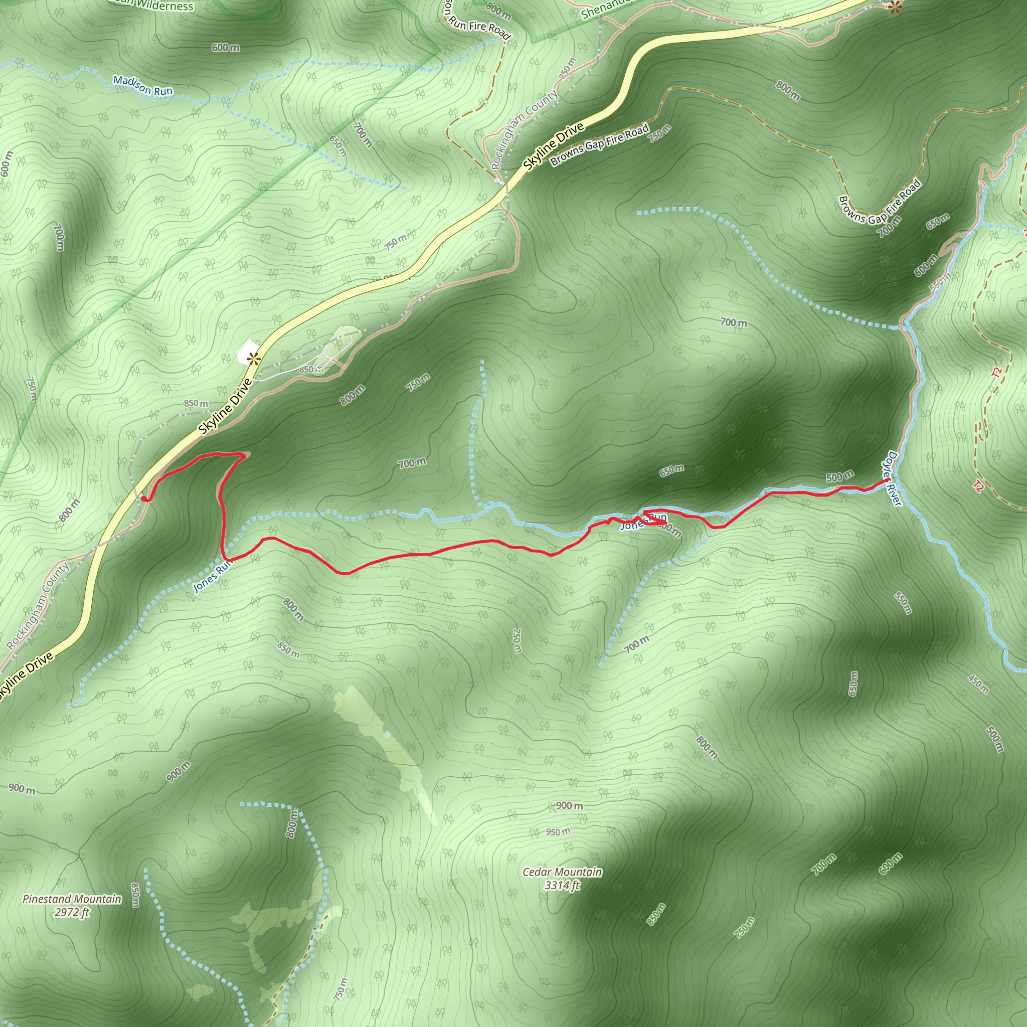 Jones Run Falls and Jones Run mobile static map