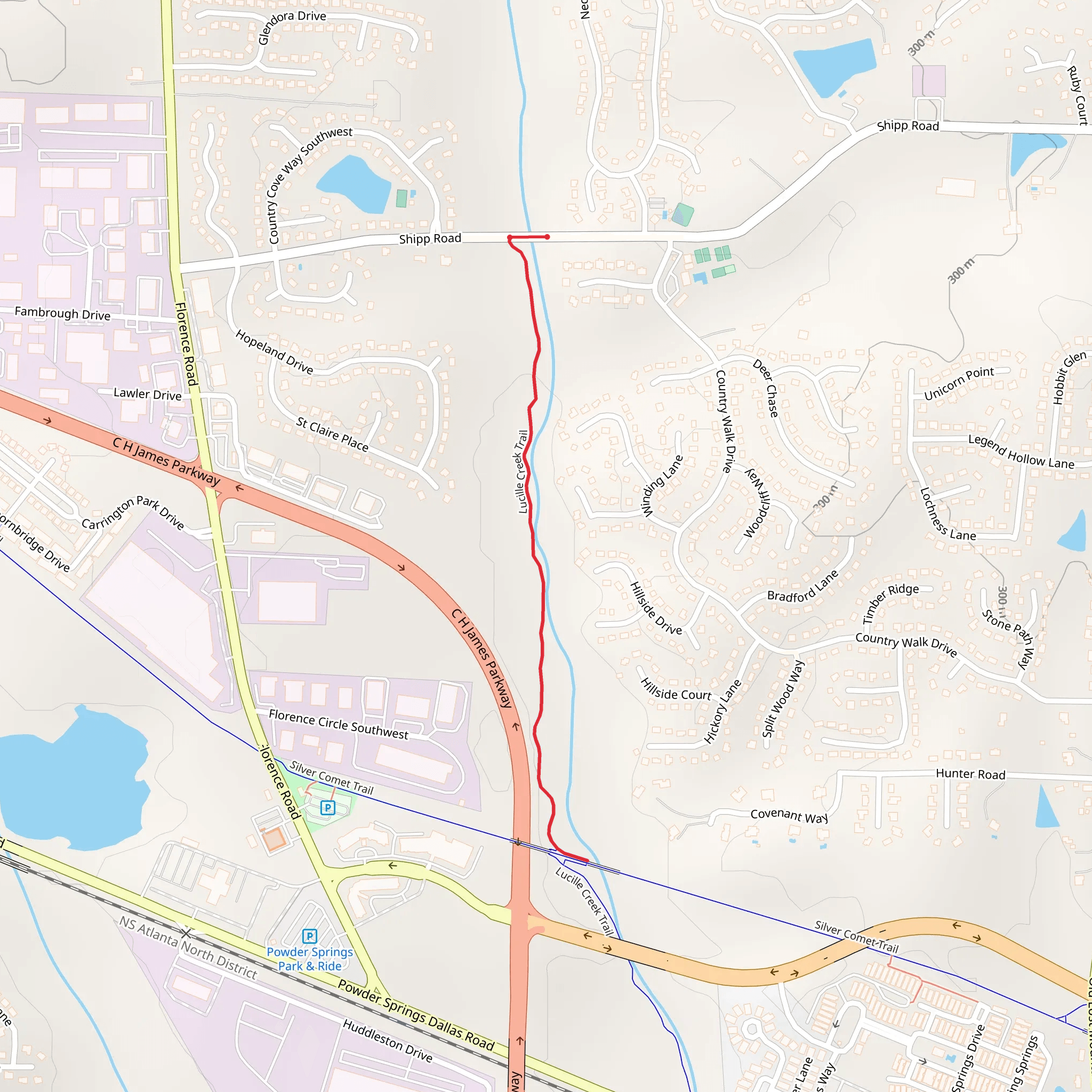 Lucille Creek Trail mobile static map