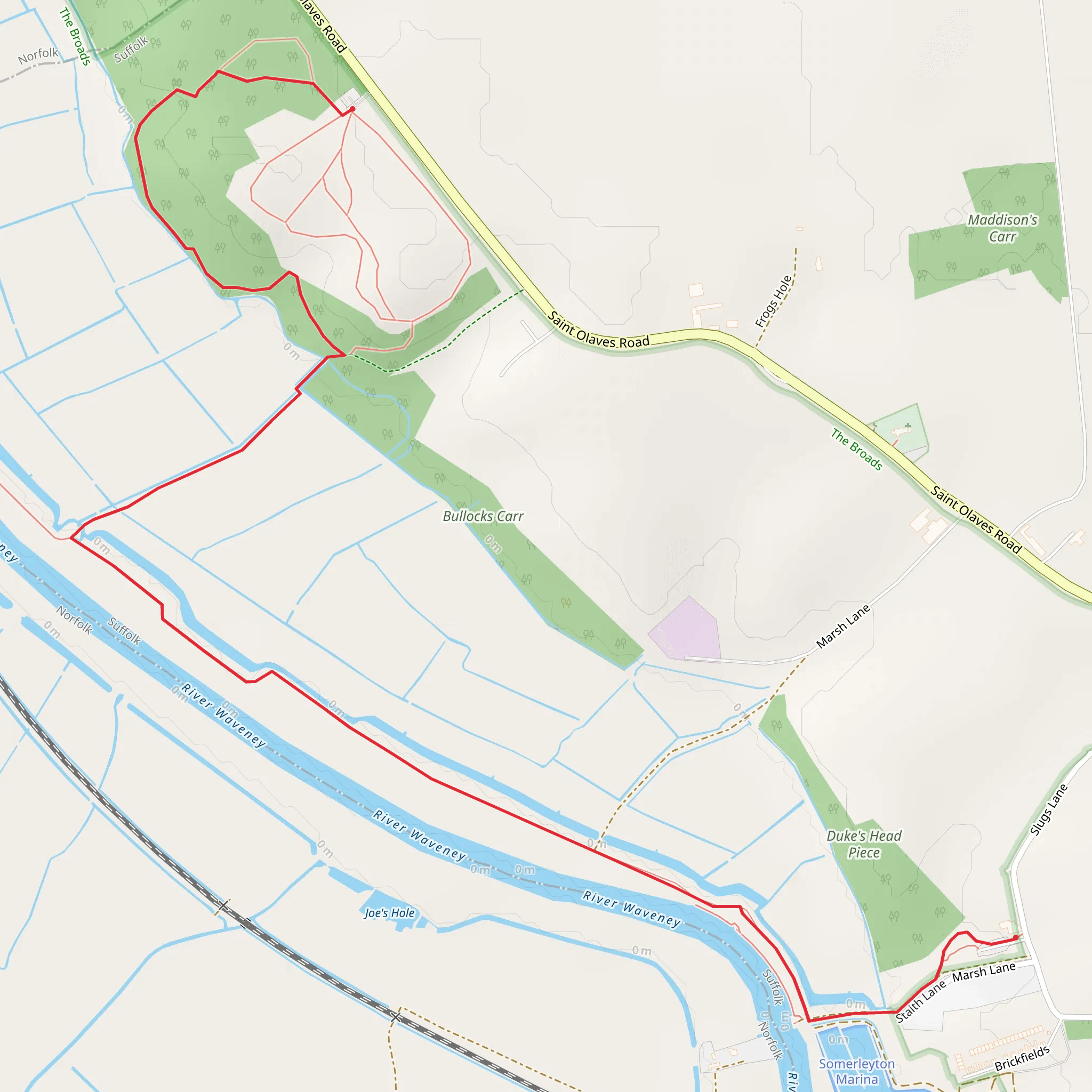 Herringfleet Hills Walk mobile static map