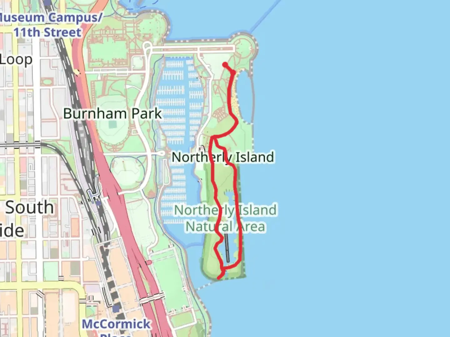 An image depicting the trail Mesic Prairie Loop and its surrounding area.