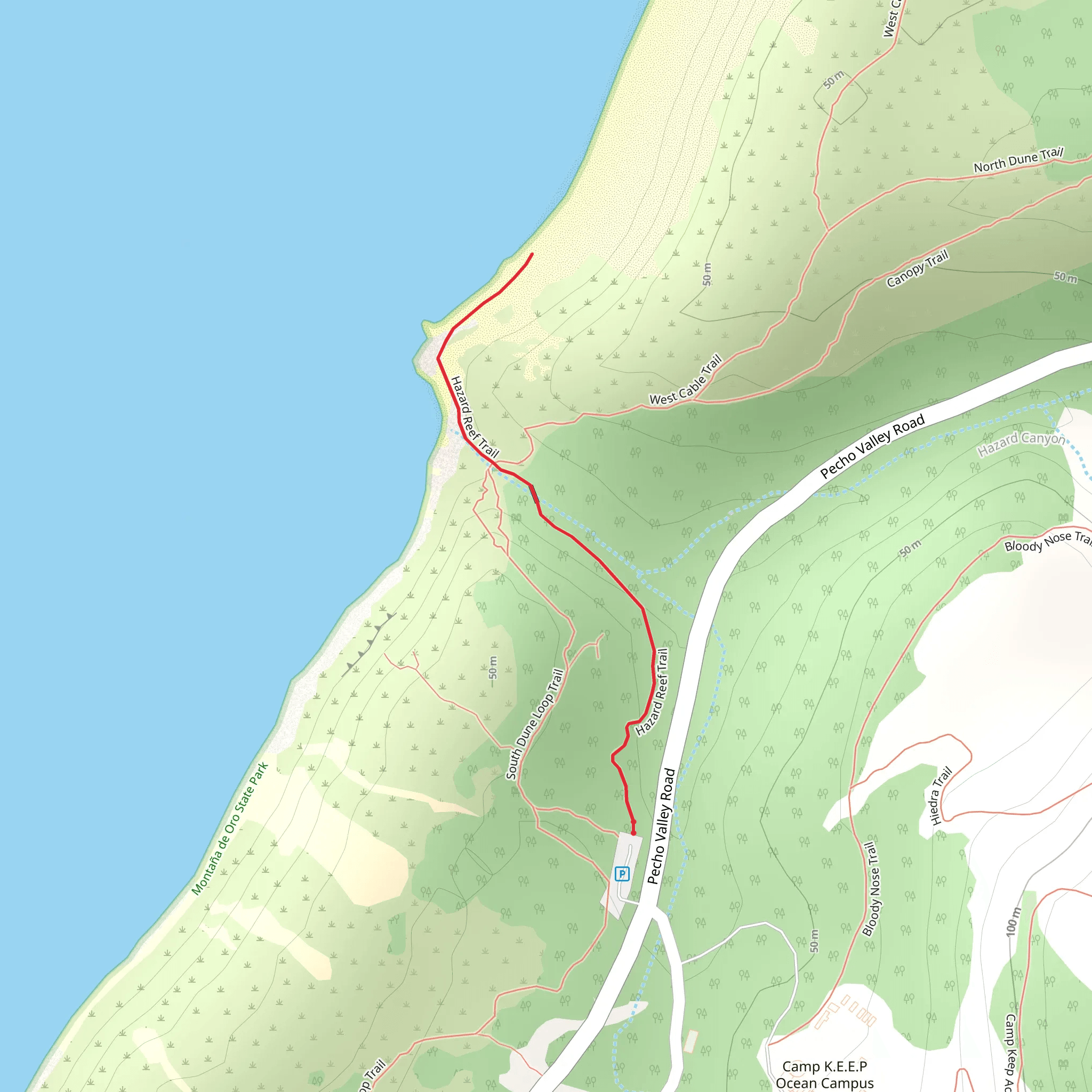 Hazard Canyon Trail mobile static map