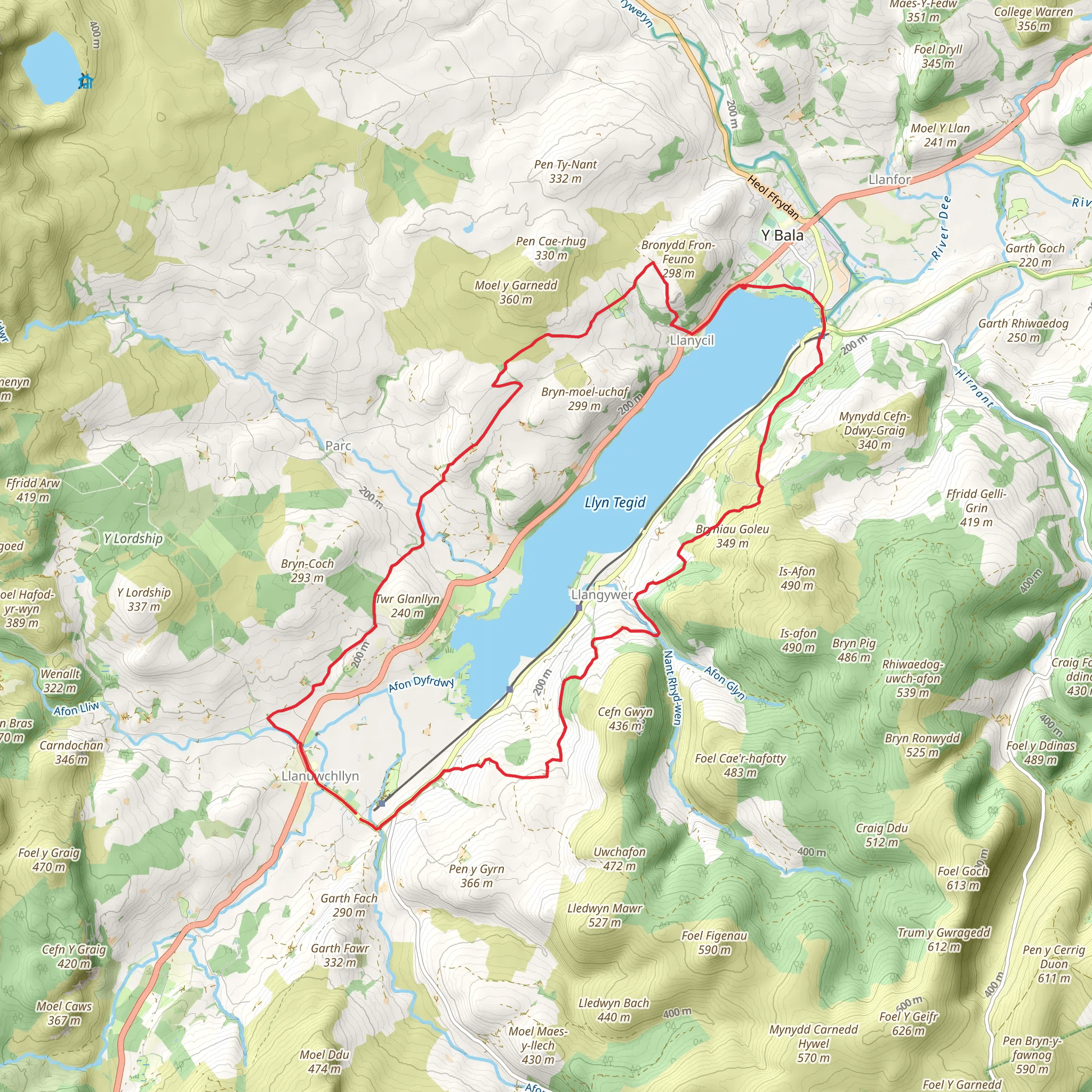 Llyn Tegid - Bala Lake Small Loop Walk mobile static map