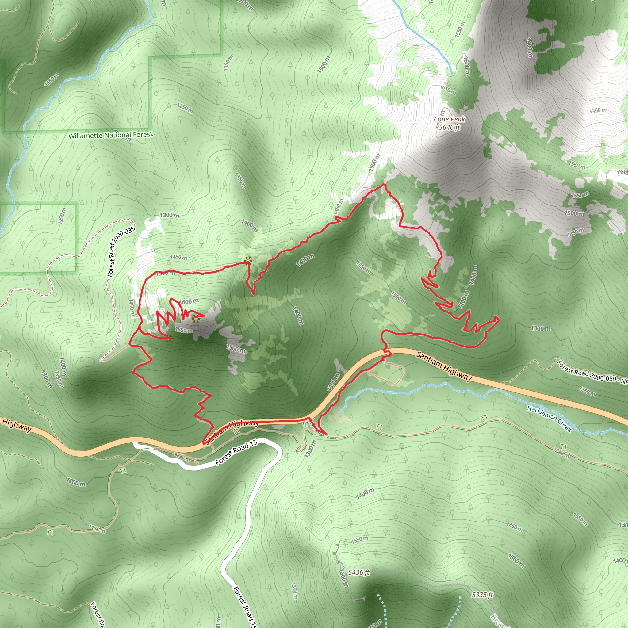 Iron Mountain and Cone Peak Loop Trail mobile static map