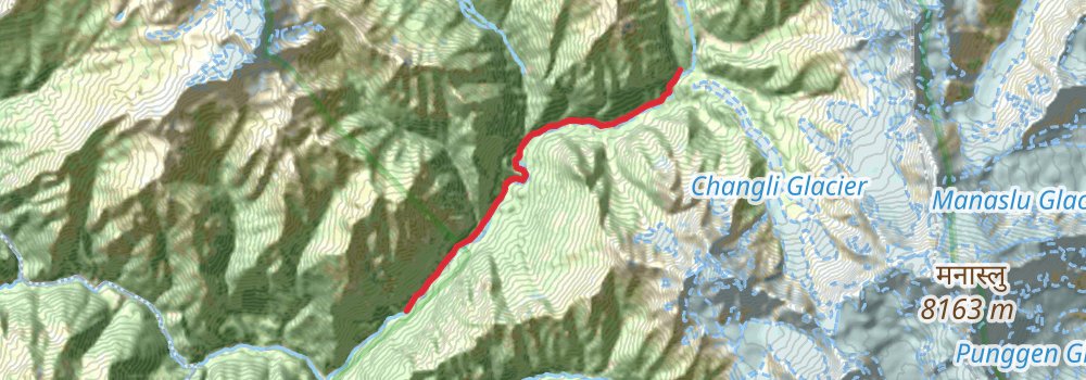 Manaslu Trek stage 11 Map