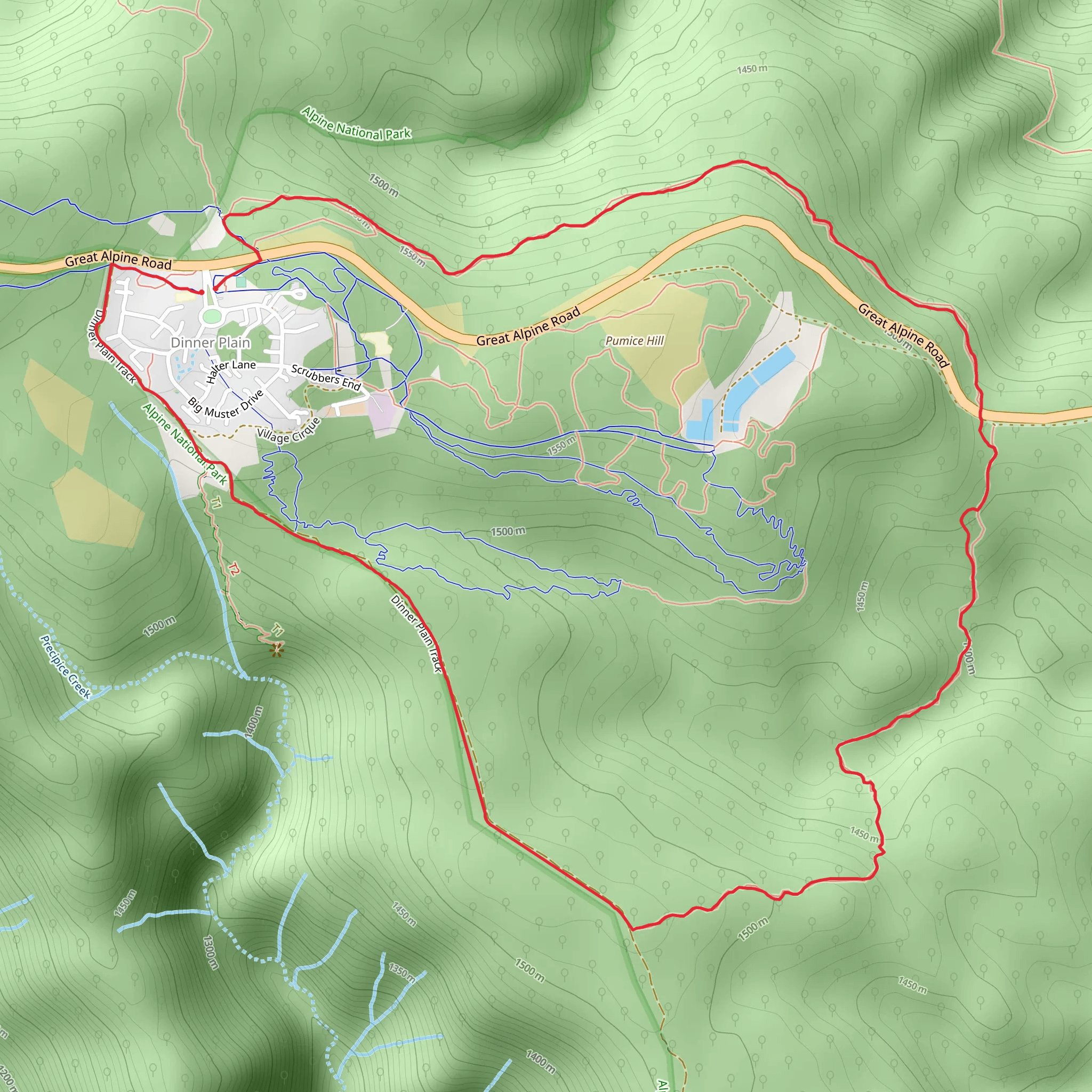 Montane Walking Track mobile static map